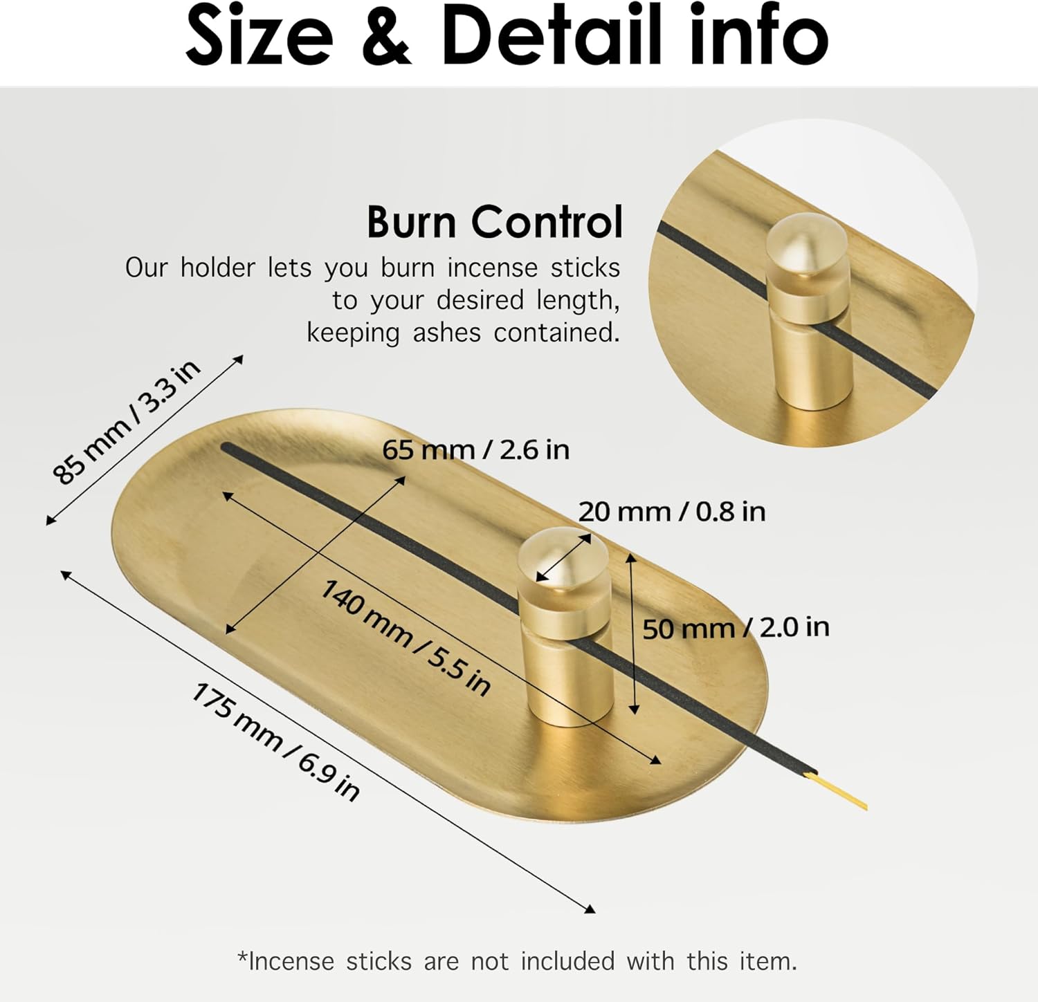Brass Incense Holder with Tray Set for Meditation