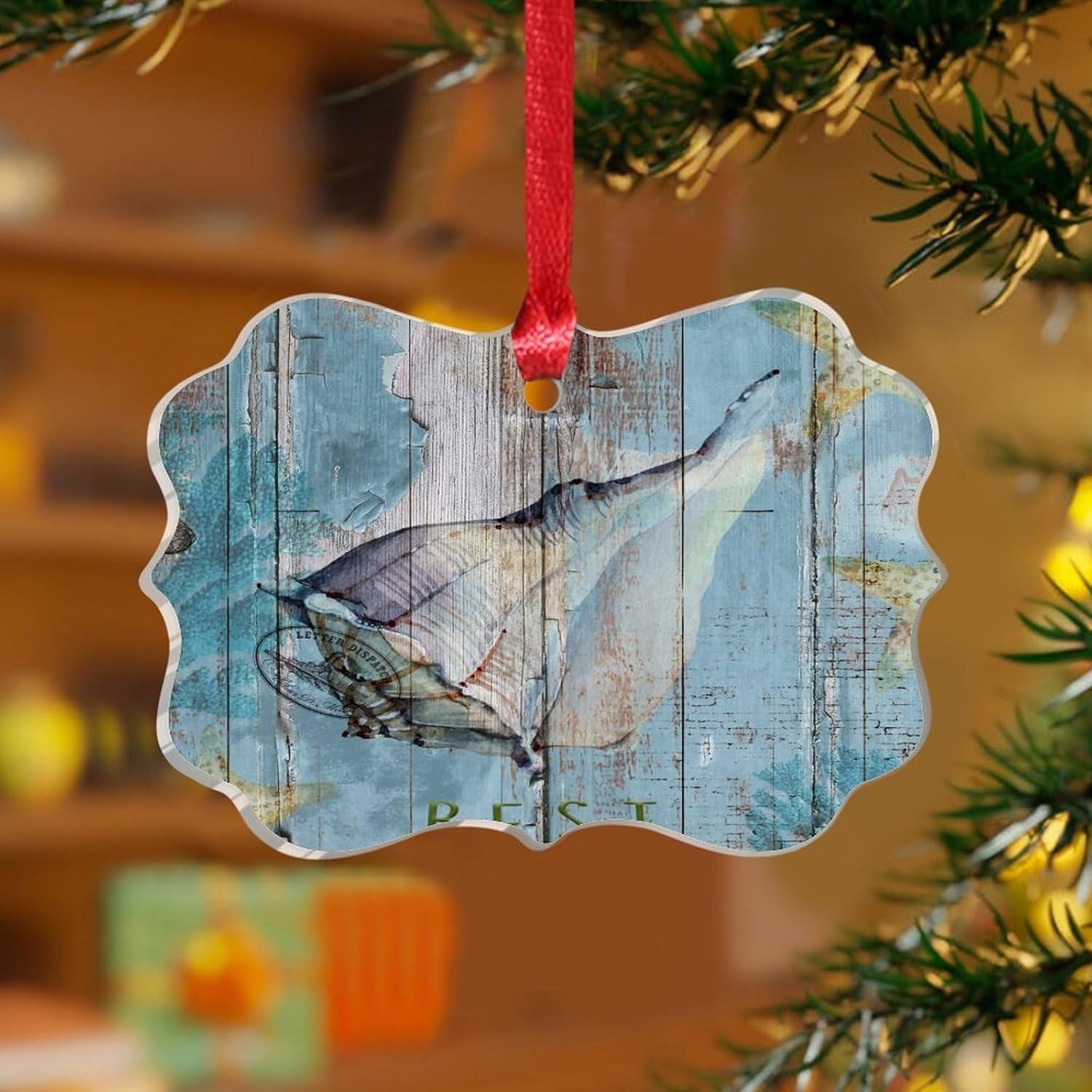 3 Inch Acrylic Christmas Ornaments Nautical Theme