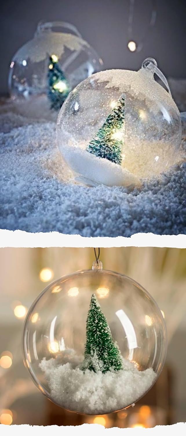 KENAST Clear Fillable Ornaments Ball 6pcs 100mm DIY Decor