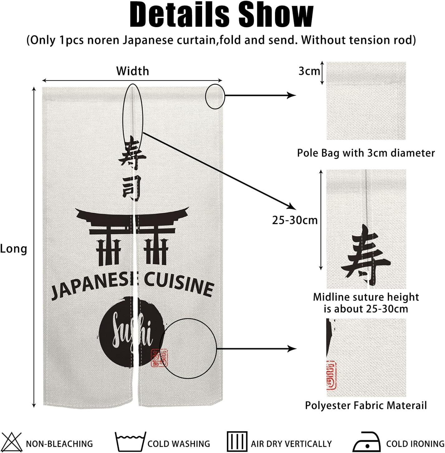 Japanese Noren Door Curtain Decor 283x472 Inches