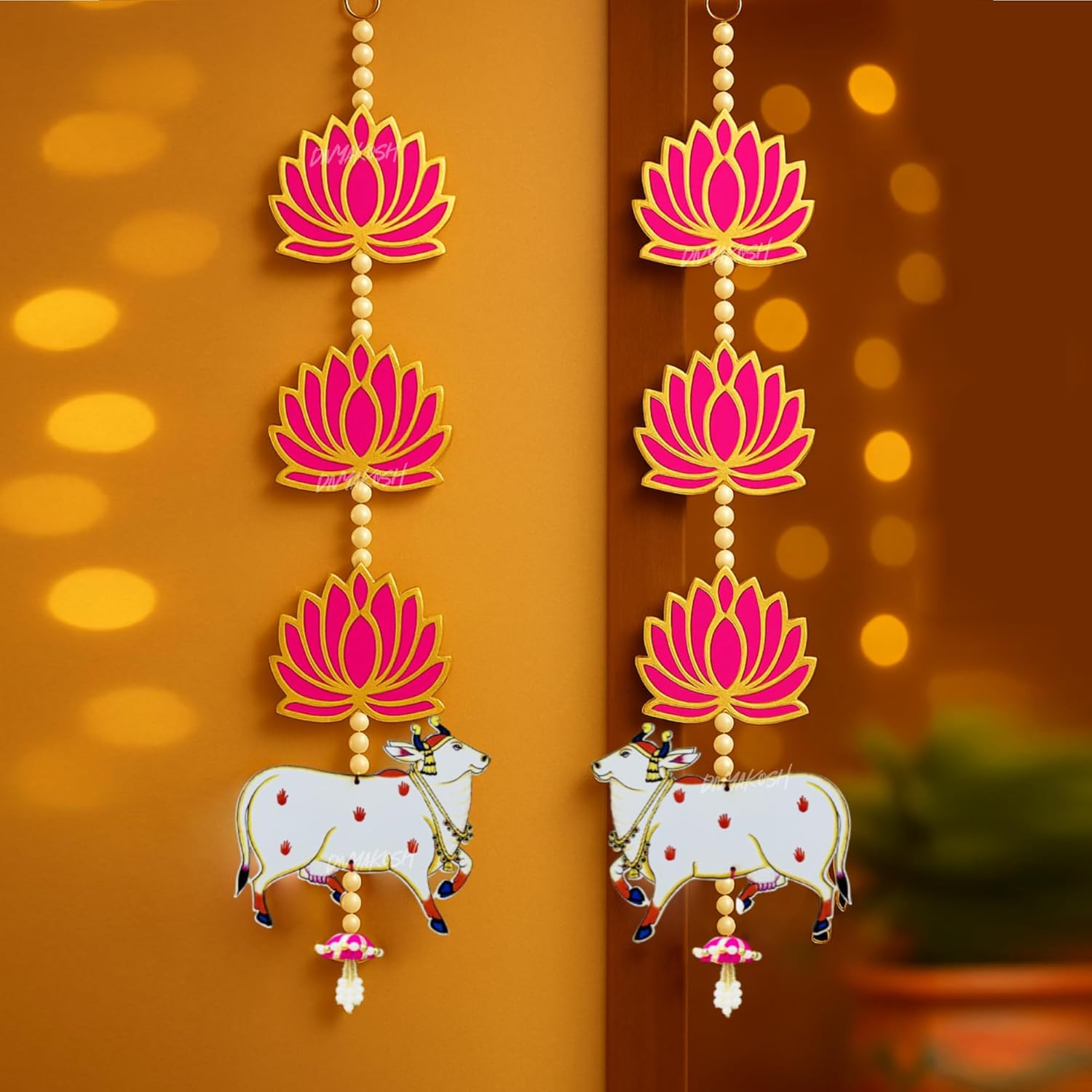 Handmade Lotus Ganpati Wall Decoration Pair 25 Inch Each
