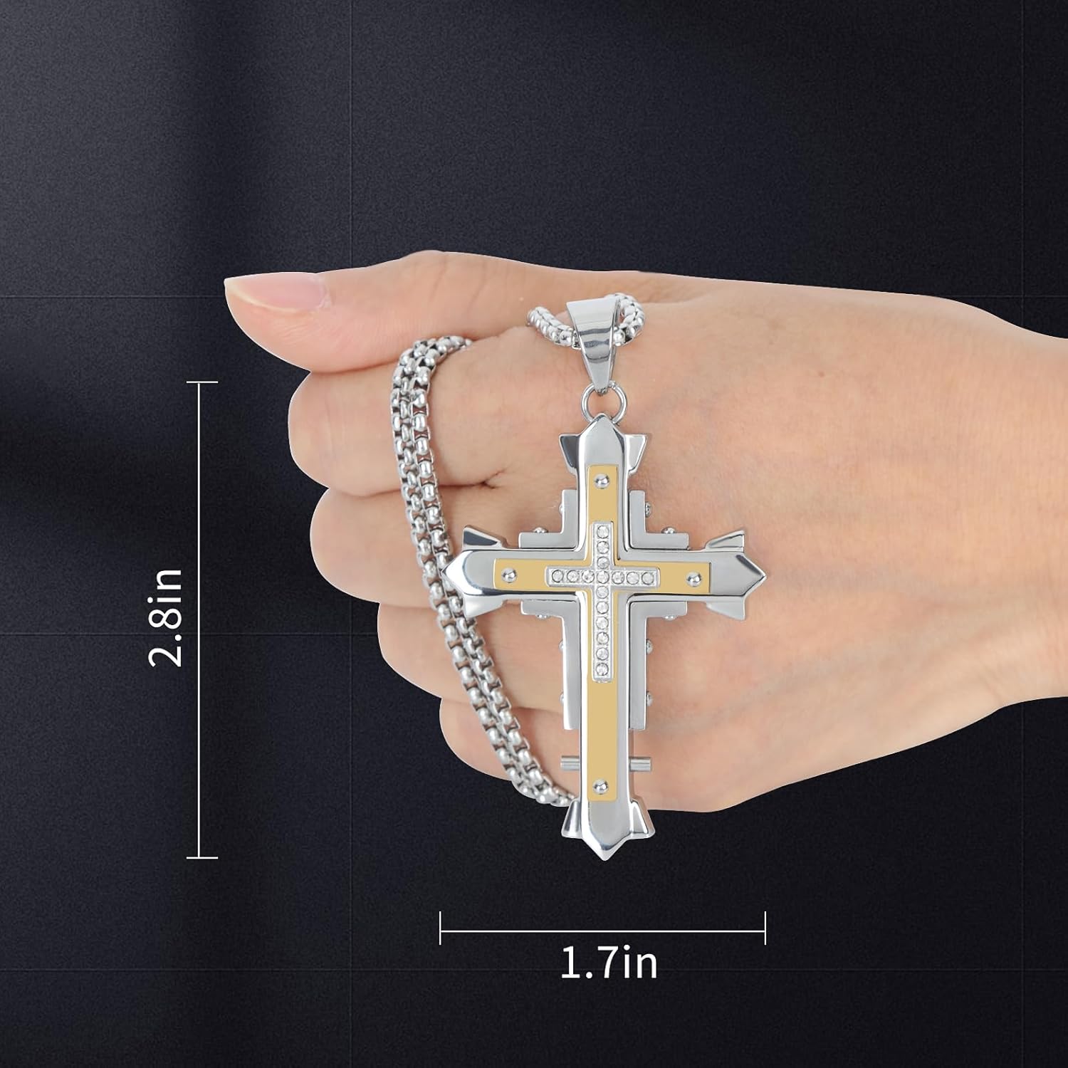 Christian Cross Pendant for Car Mirror and Necklace