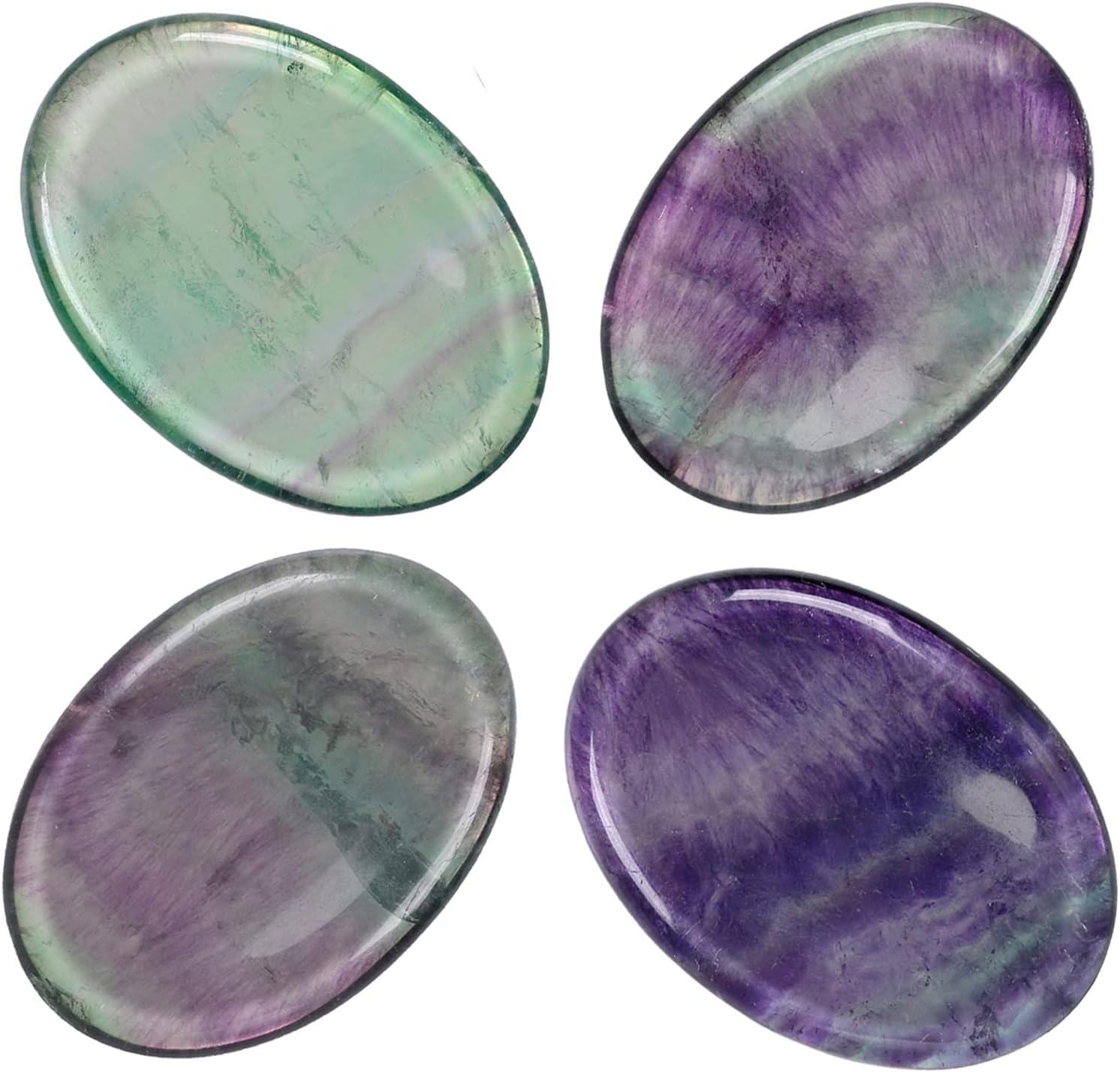 TUMBEELLUWA 4 Piece Crystal Thumb Worry Stone Set