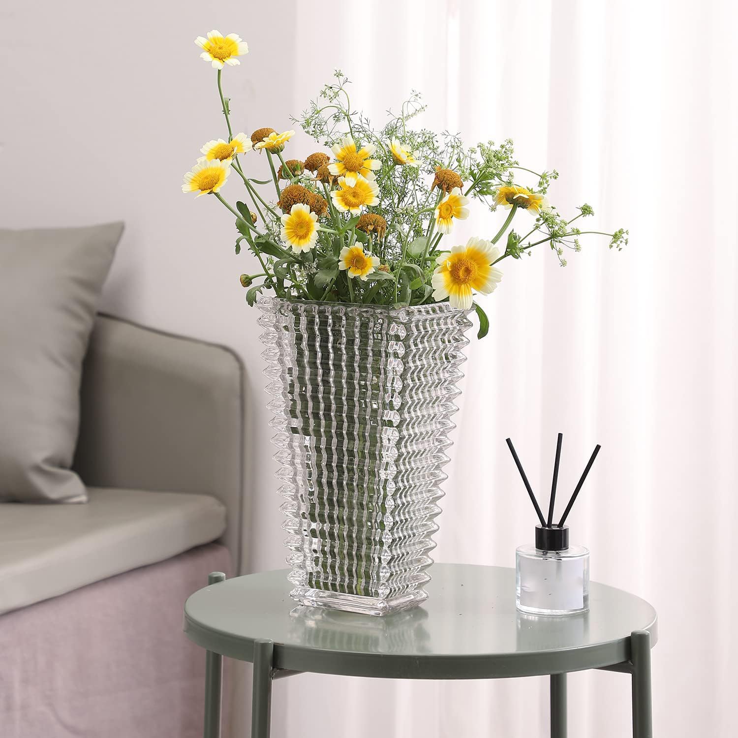 Crystal Glass Vase 11 Inches for Flowers