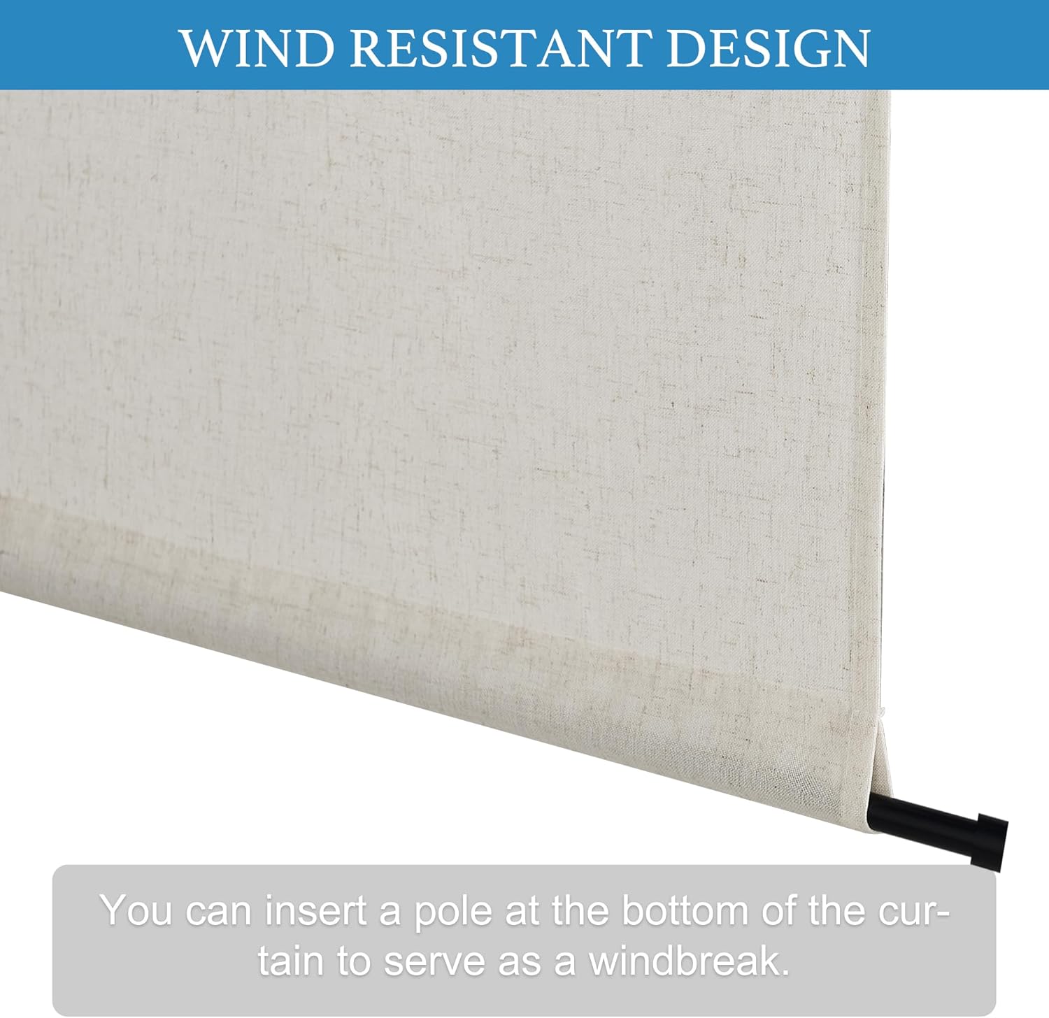 RYB HOME Linen Blended French Door Curtain