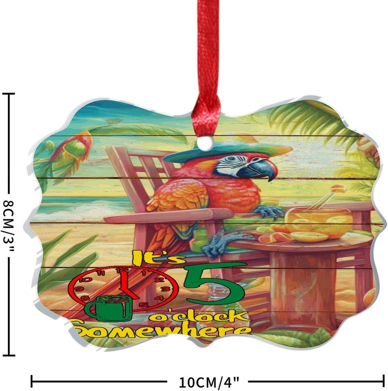 3 Inch Acrylic Christmas Ornaments 2024 Decorative Parrot Flamingo Baubles