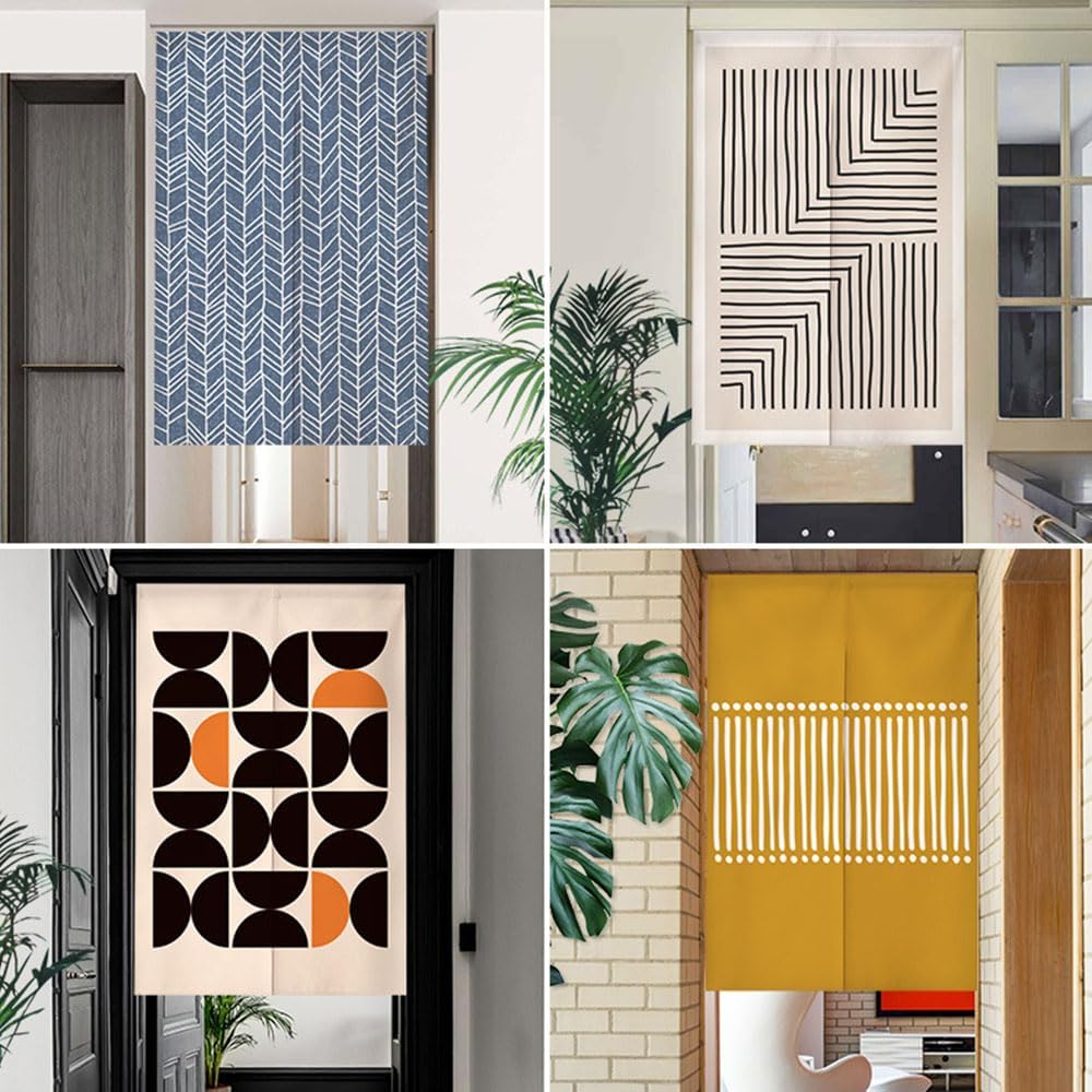 Chickwin Japanese Door Curtain Geometry Noren Panel