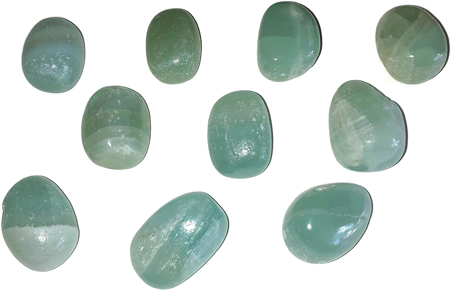 1pc Pistachio Green Calcite Tumbled Healing Crystal from Turkey