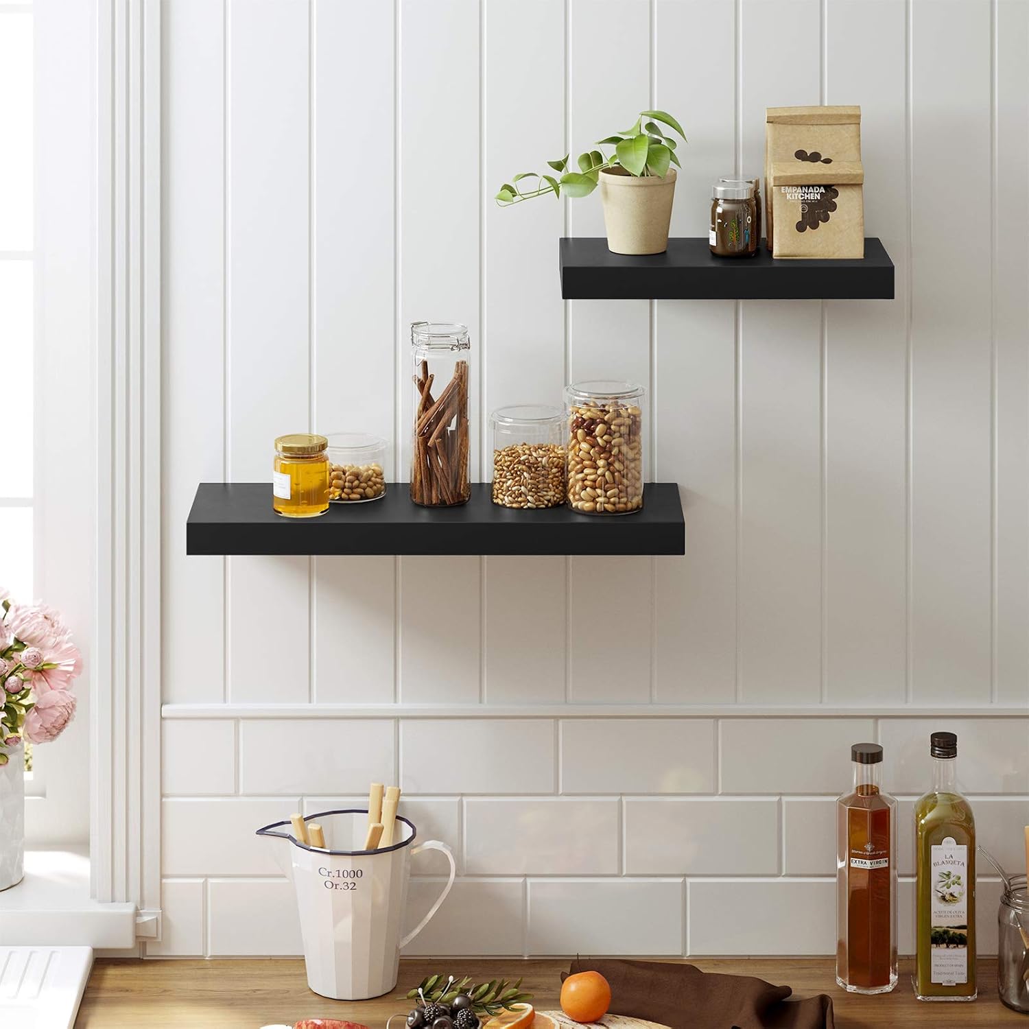 VASAGLE Floating Wall Shelf 157 Inch Black