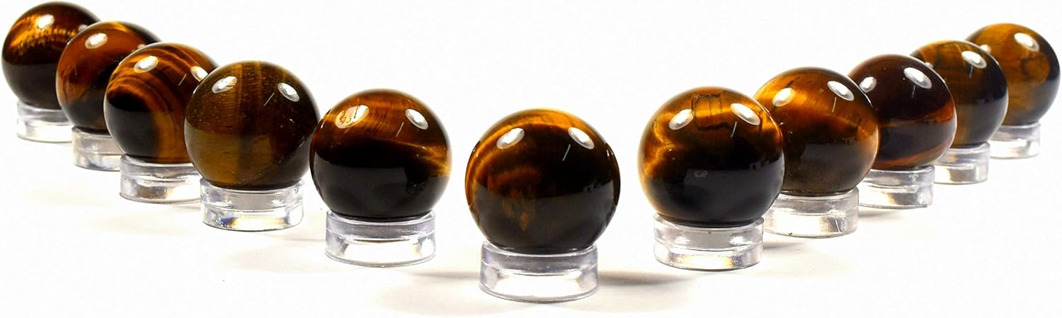 21mm Golden Yellow Tiger Eye Sphere Natural Decor Stone