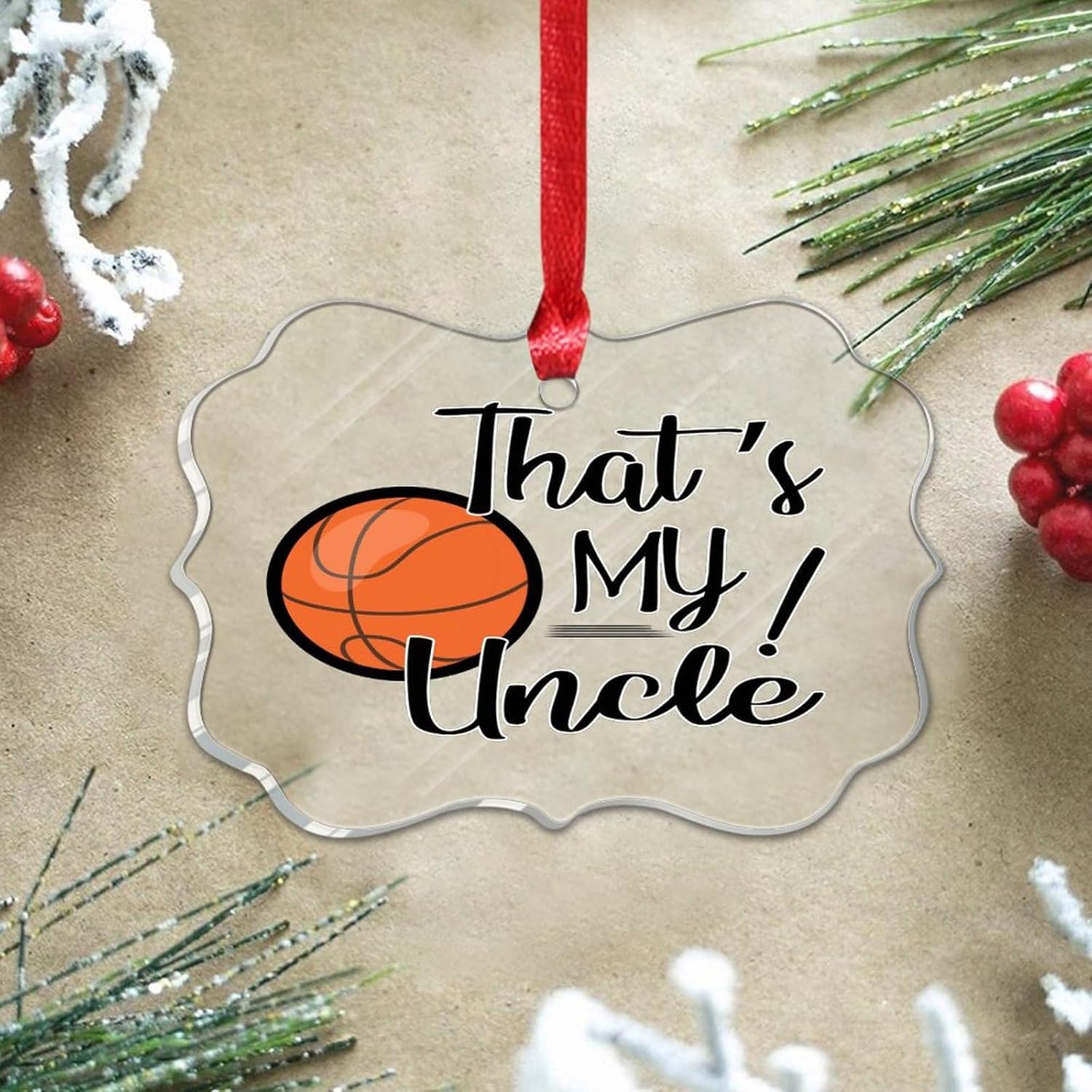 2023 Acrylic Basketball Uncle Nephew Christmas Bauble Decorations