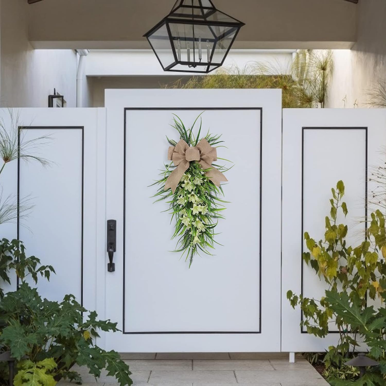 Lily Teardrop Wreath for Front Door 236 Inch