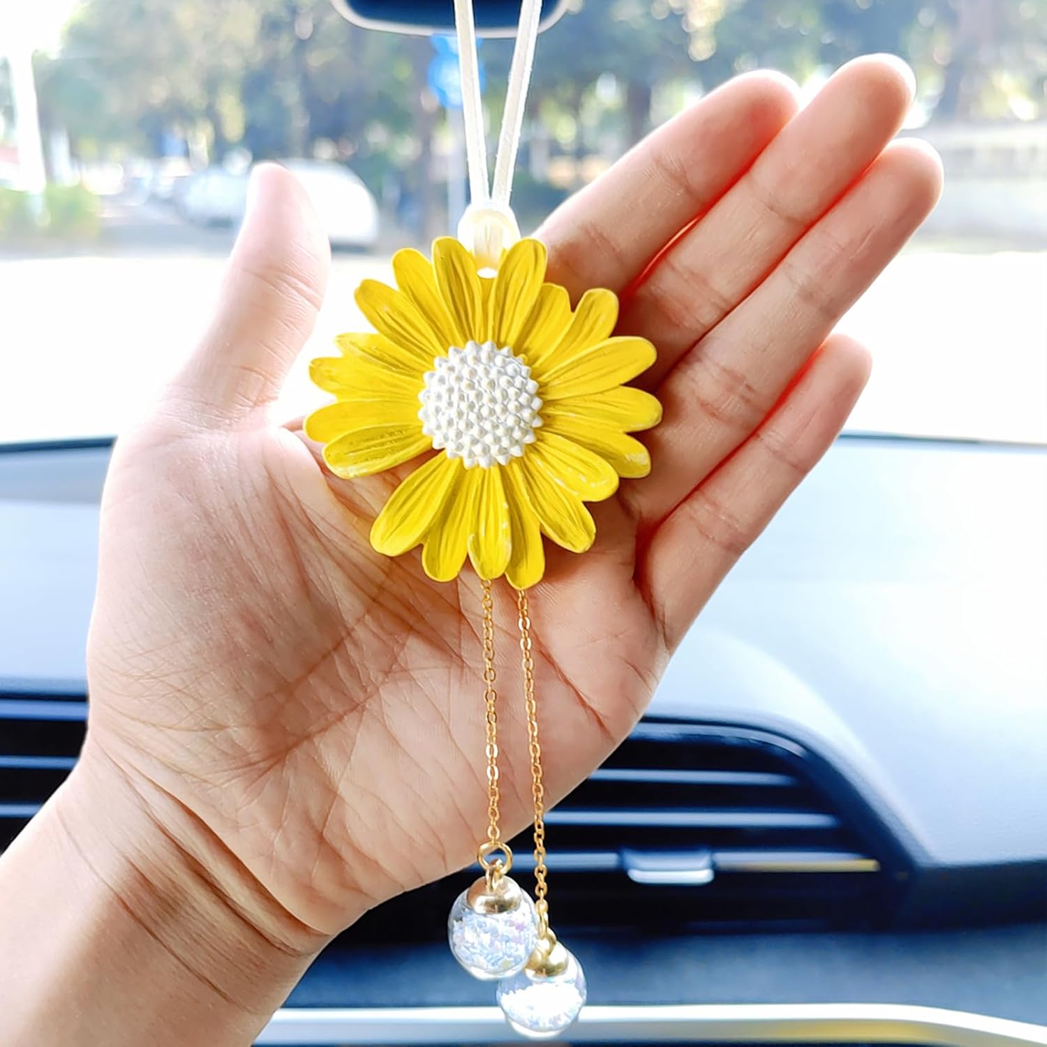 Chrysanthemum Car Decor - Rear View Mirror Accessory