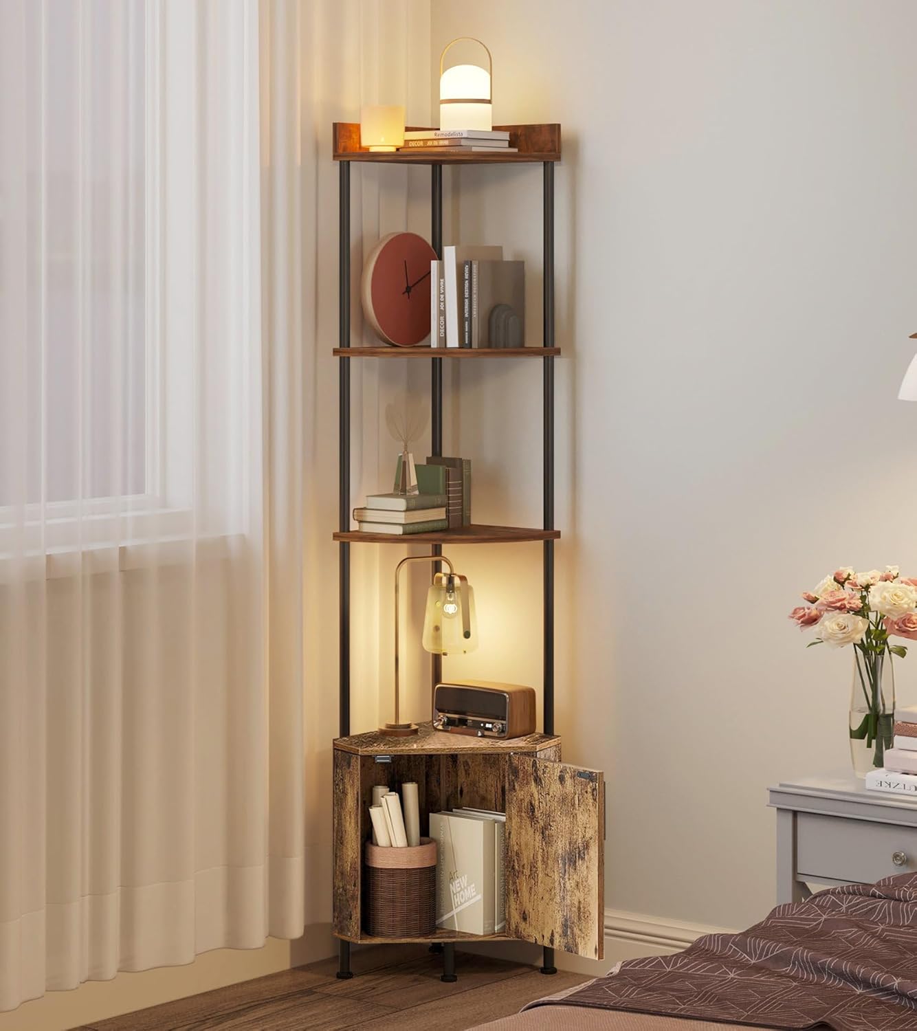 VonDream 5-Tier Corner Cabinet for Small Spaces
