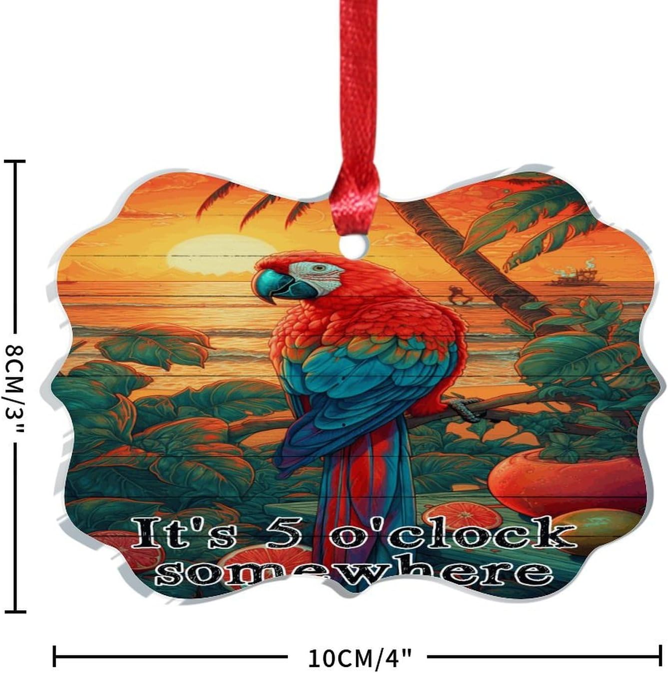3 Inch Acrylic Christmas Ornaments 2024 Retro Sunset Bauble Decor