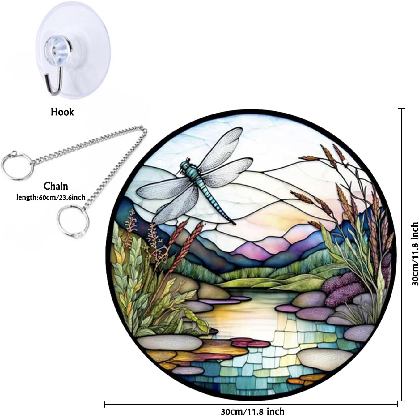 118 Inch Dragonfly Acrylic Window Hanging Art Decor