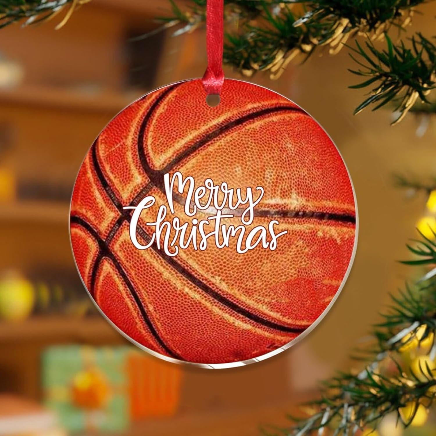 3 Inch Clear Acrylic Christmas Ornaments 2023 Baseball Football Decor
