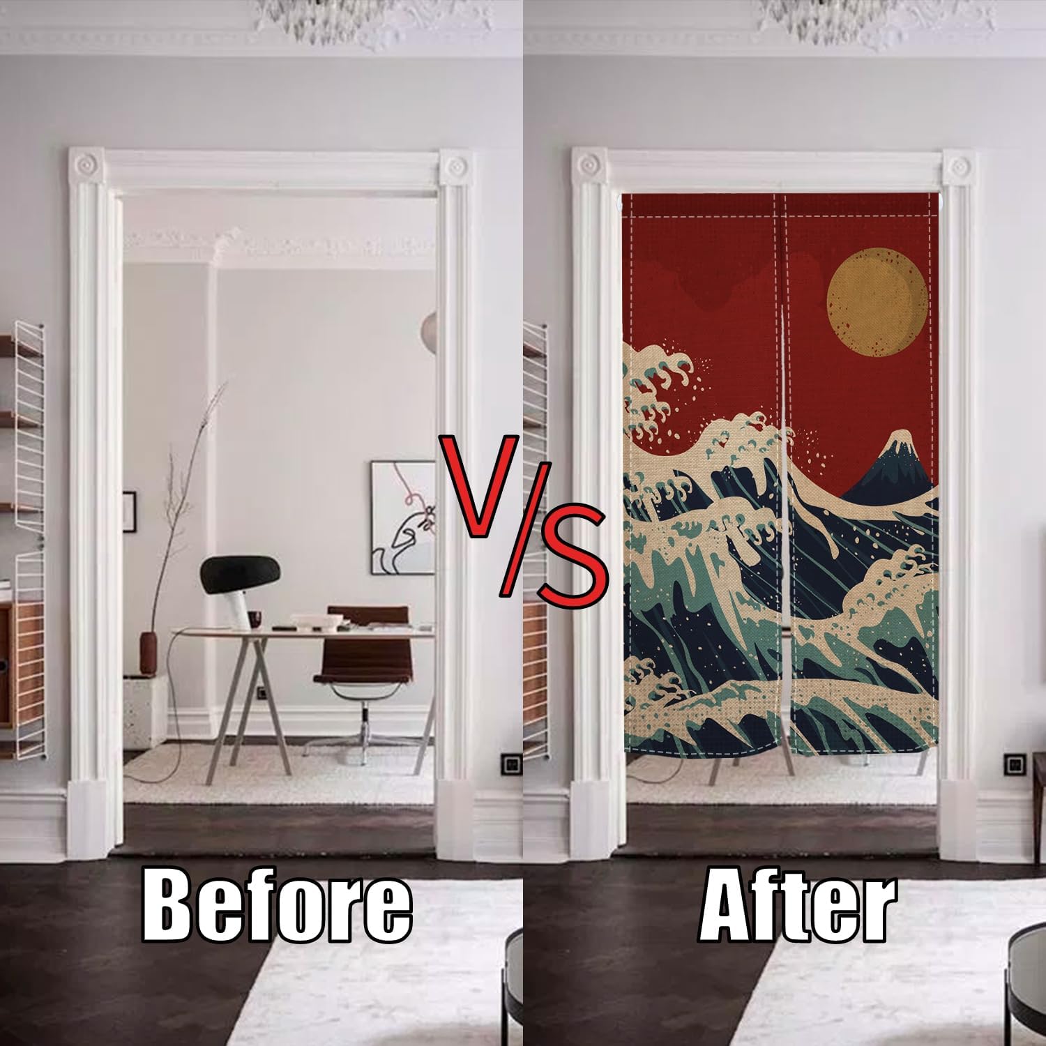 Noren Japanese Door Curtain with Sun Print