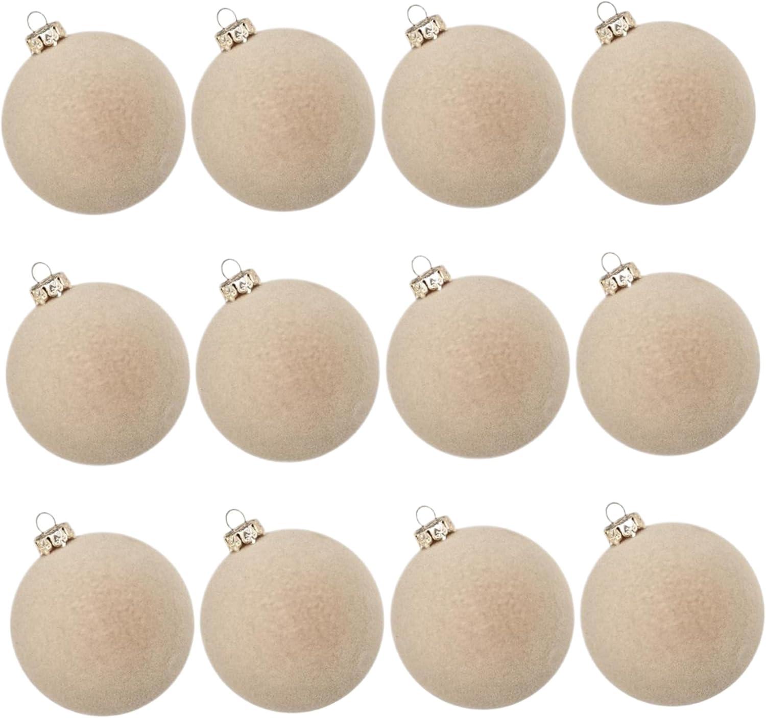 Wedhapy 12 Velvet Christmas Tree Balls 2 Inch