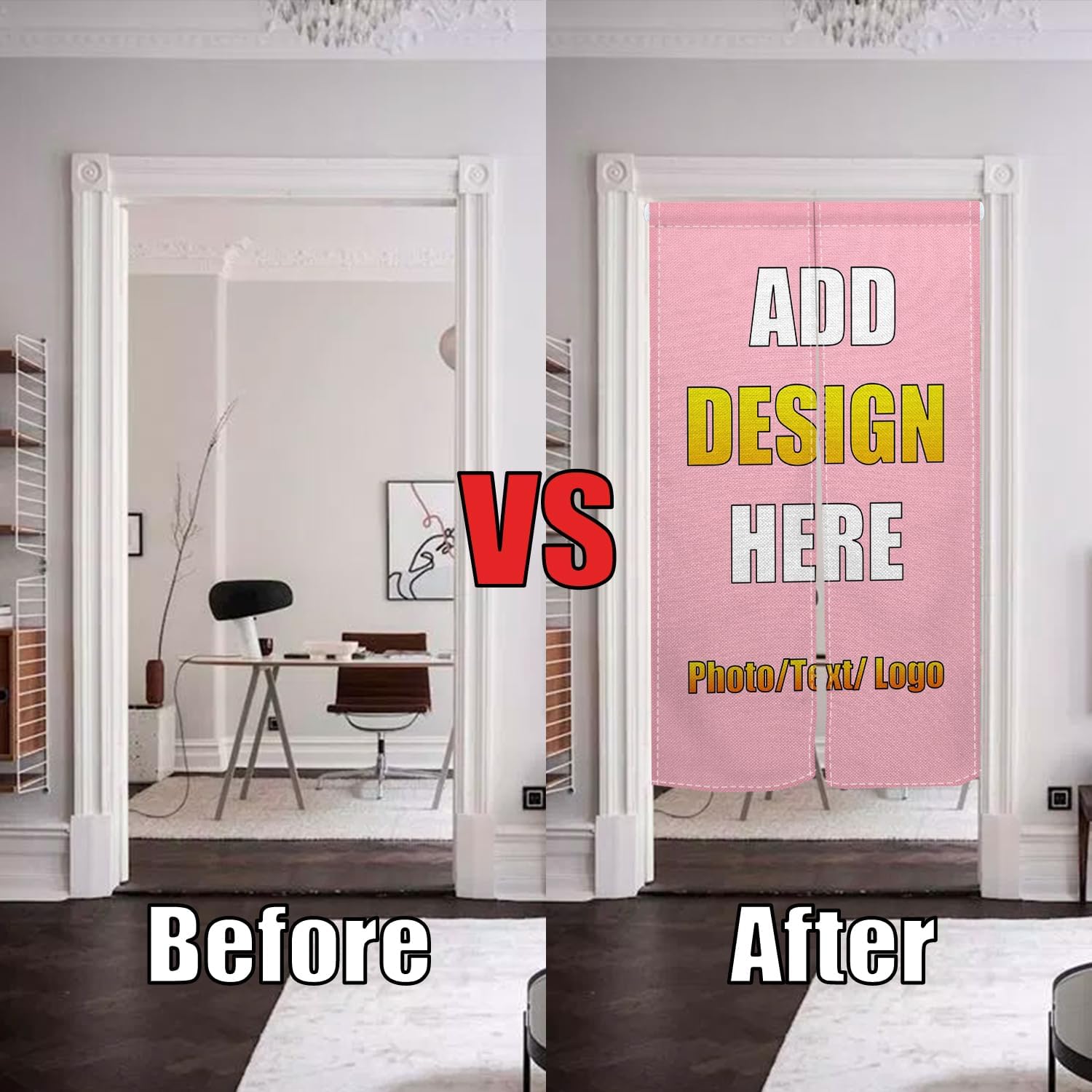 Custom Japanese Noren Curtain Double Sided for Door Divider
