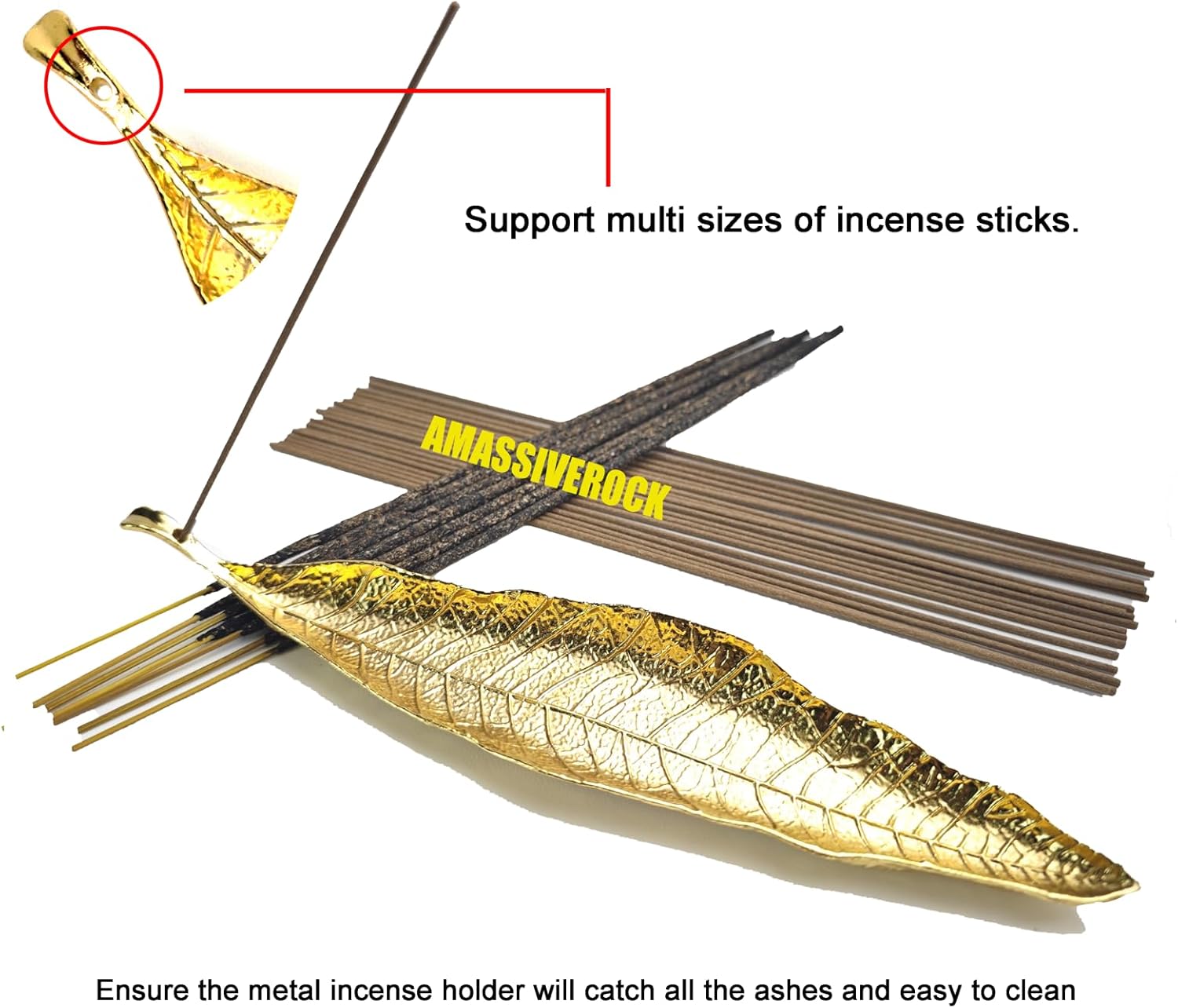 Leaf Shaped Incense Holder for Sticks and Cones