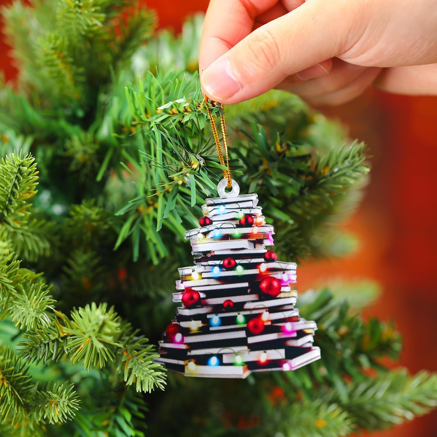 Wenqik 24 Pcs Book Themed Christmas Ornaments