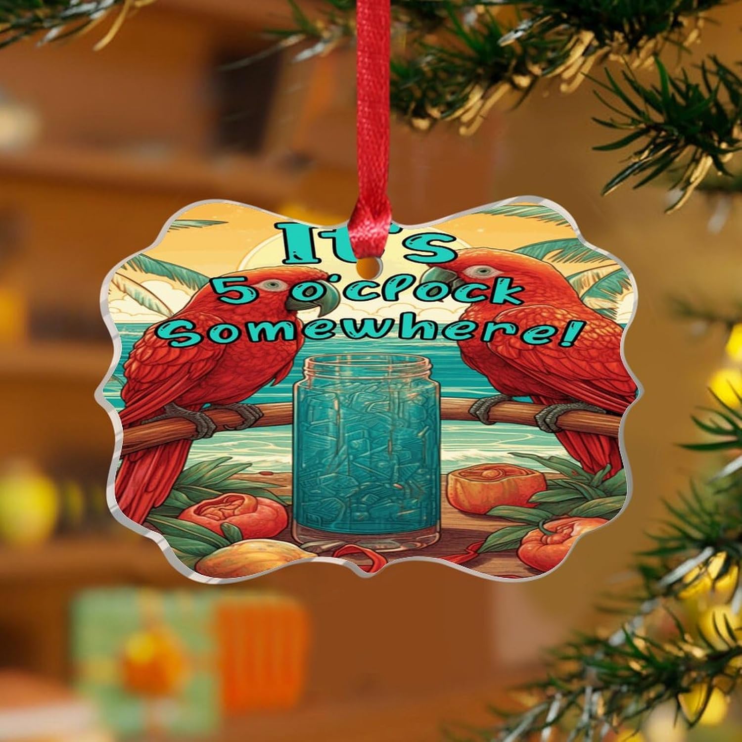 3 Acrylic Christmas Ornaments 2024 Fun Decor Baubles