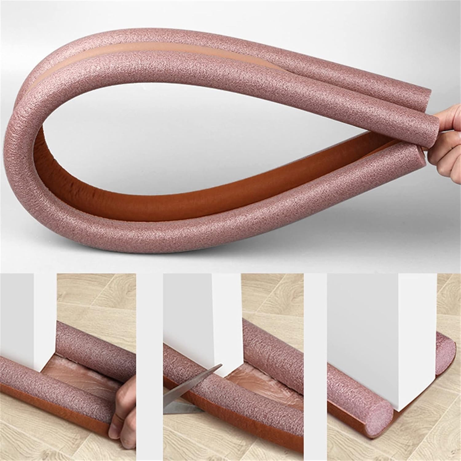 Large Door Draft Stopper 36 Inch Black Adjustable Gap Blocker