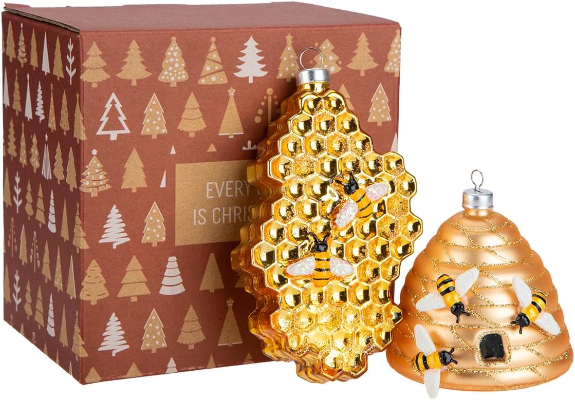 Every Day is Christmas Glass Blown Ornaments Set of 2