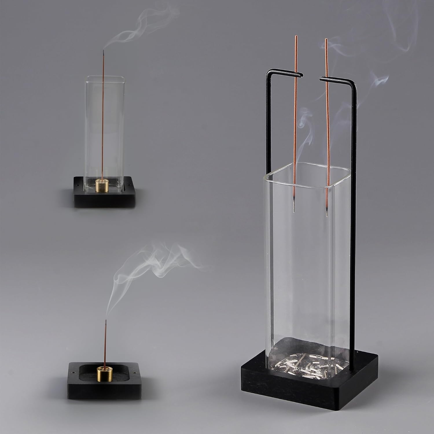Hukalw Incense Holder for Sticks with Glass Ash Catcher