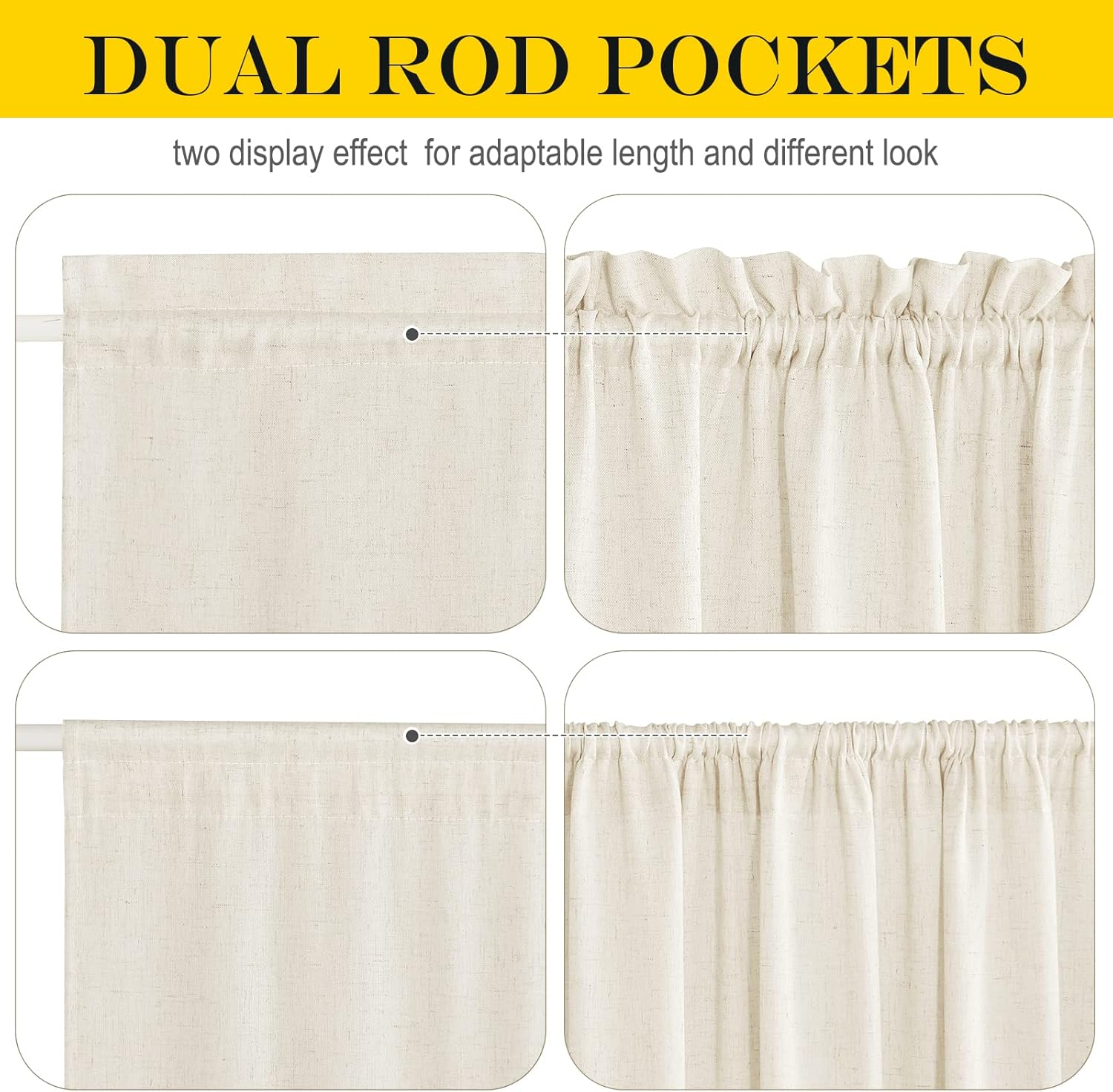 NICETOWN Natural Door Curtain for French Doors