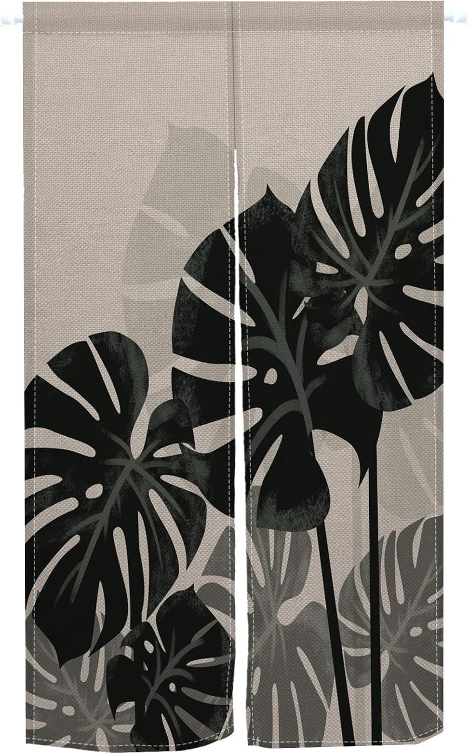 Leowefowa Japanese Noren Door Curtain Tropical Leaves Design 283x472 Inch