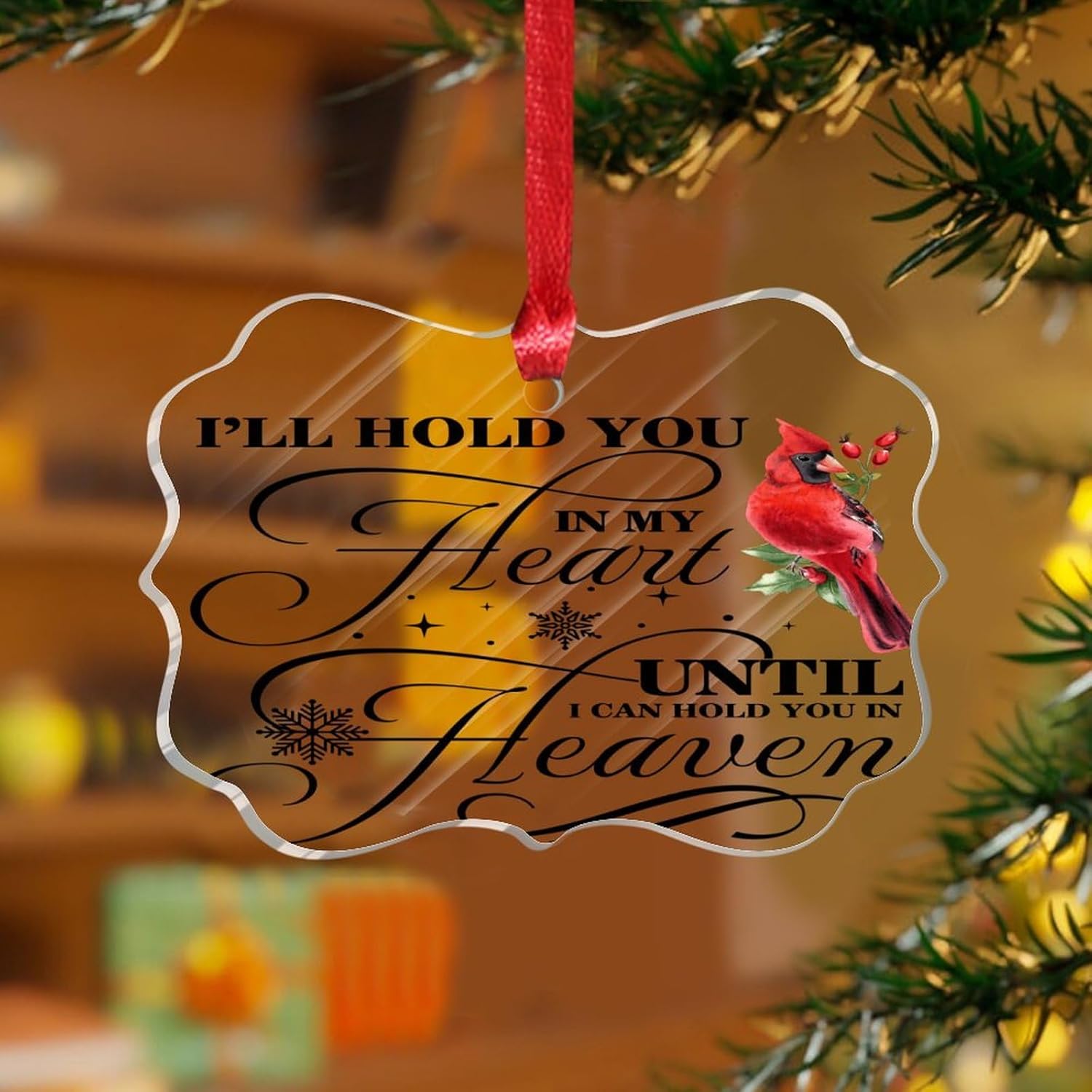 Premium Acrylic Christmas Ornament 2023 Heart Memorial Decor Bauble