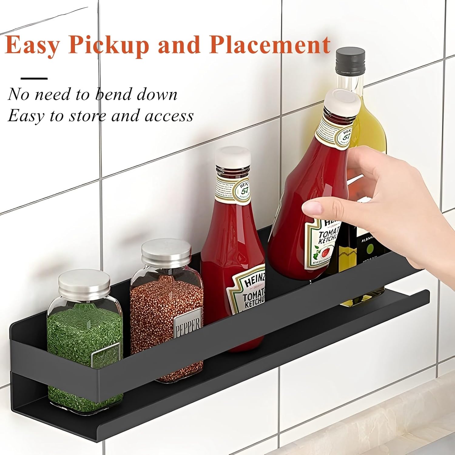YuShiYan Floating Stainless Steel Shelves Set of 1 Black
