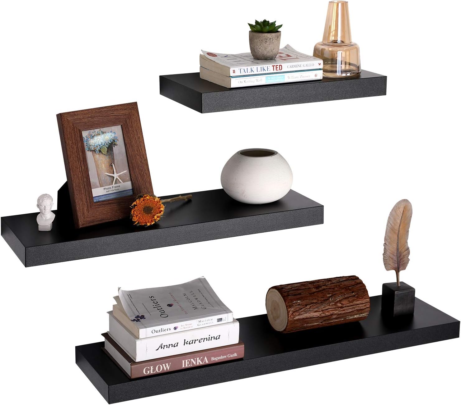 VASAGLE Floating Wall Shelf 157 Inch Black