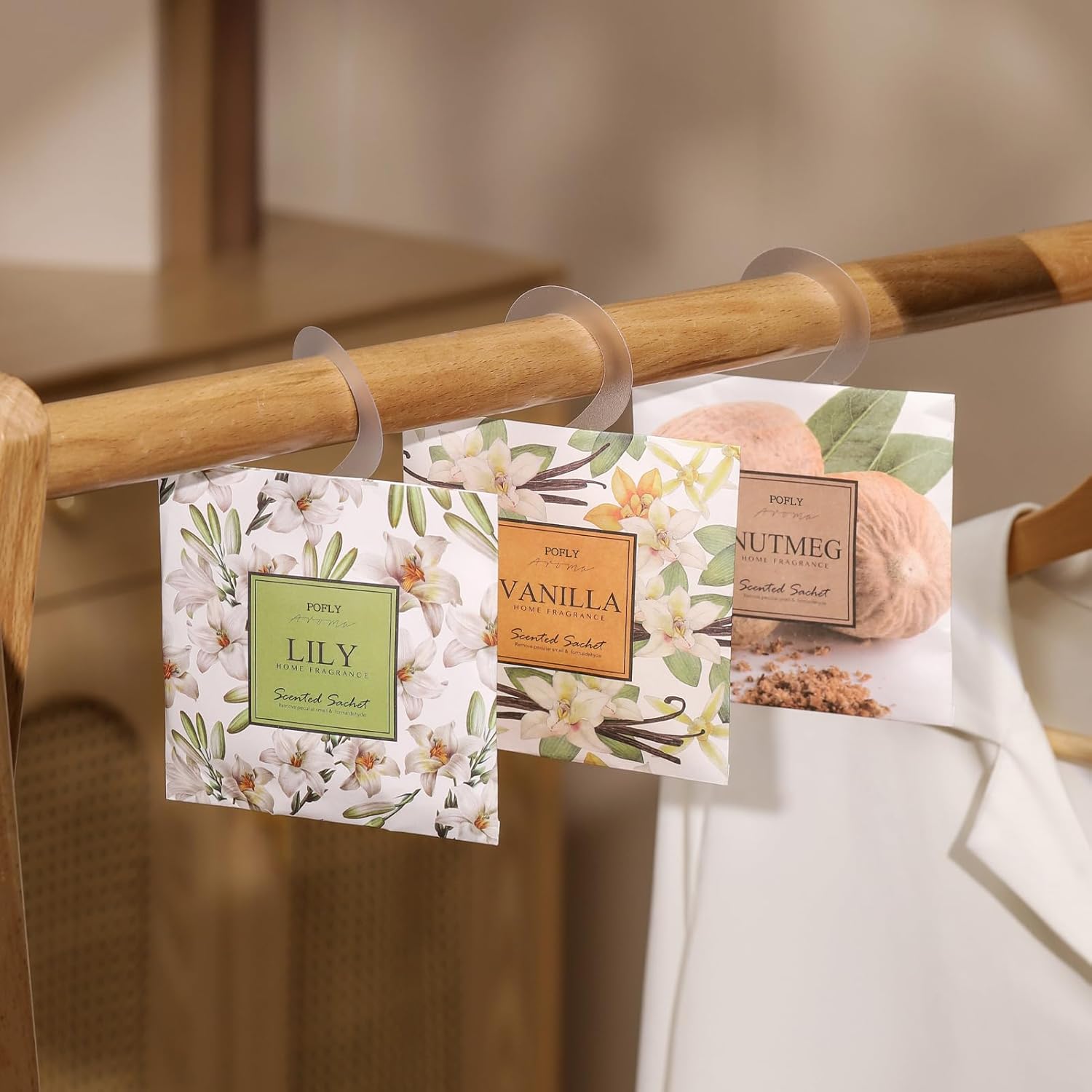 12 Vanilla Scented Sachets for Drawer and Closet
