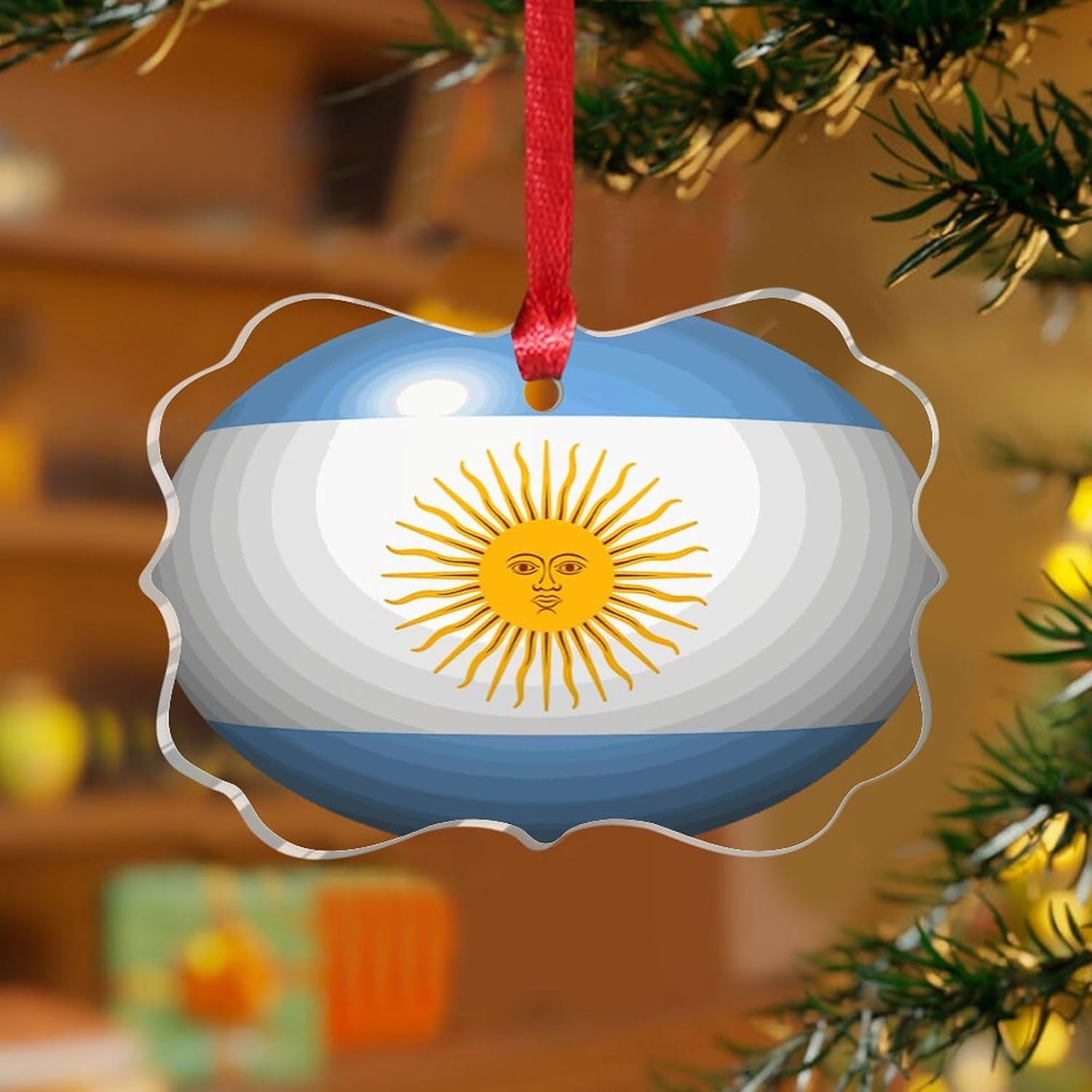 3 Inch Acrylic Christmas Ornaments 2024 Argentina Decorative Baubles