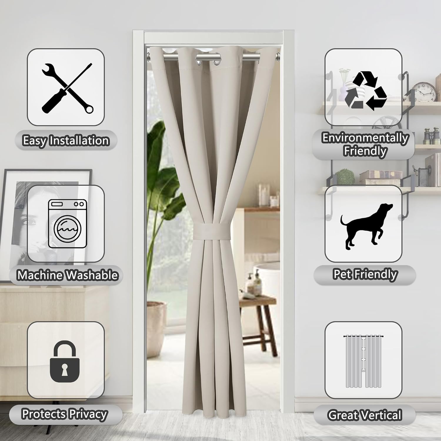 AOSKY Door Curtains for Privacy Light Blocking