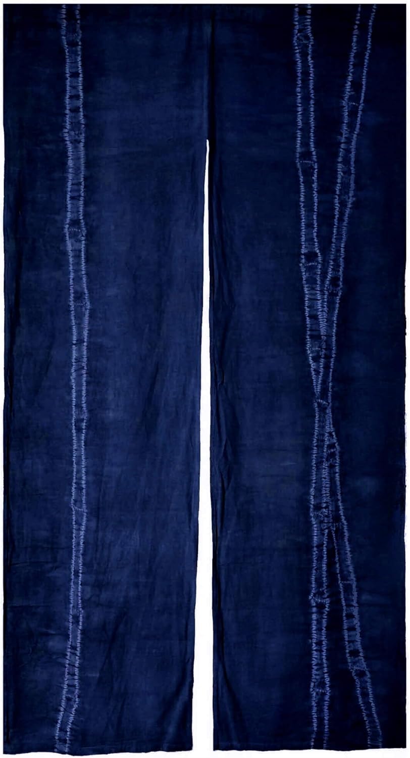 Handmade Japanese Shibori Noren Curtain 335x65in Bamboo