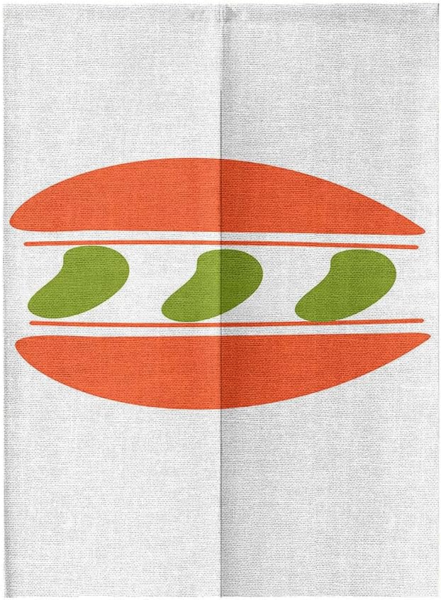 Chickwin Japanese Door Curtain Modern Noren Panel Orange Green