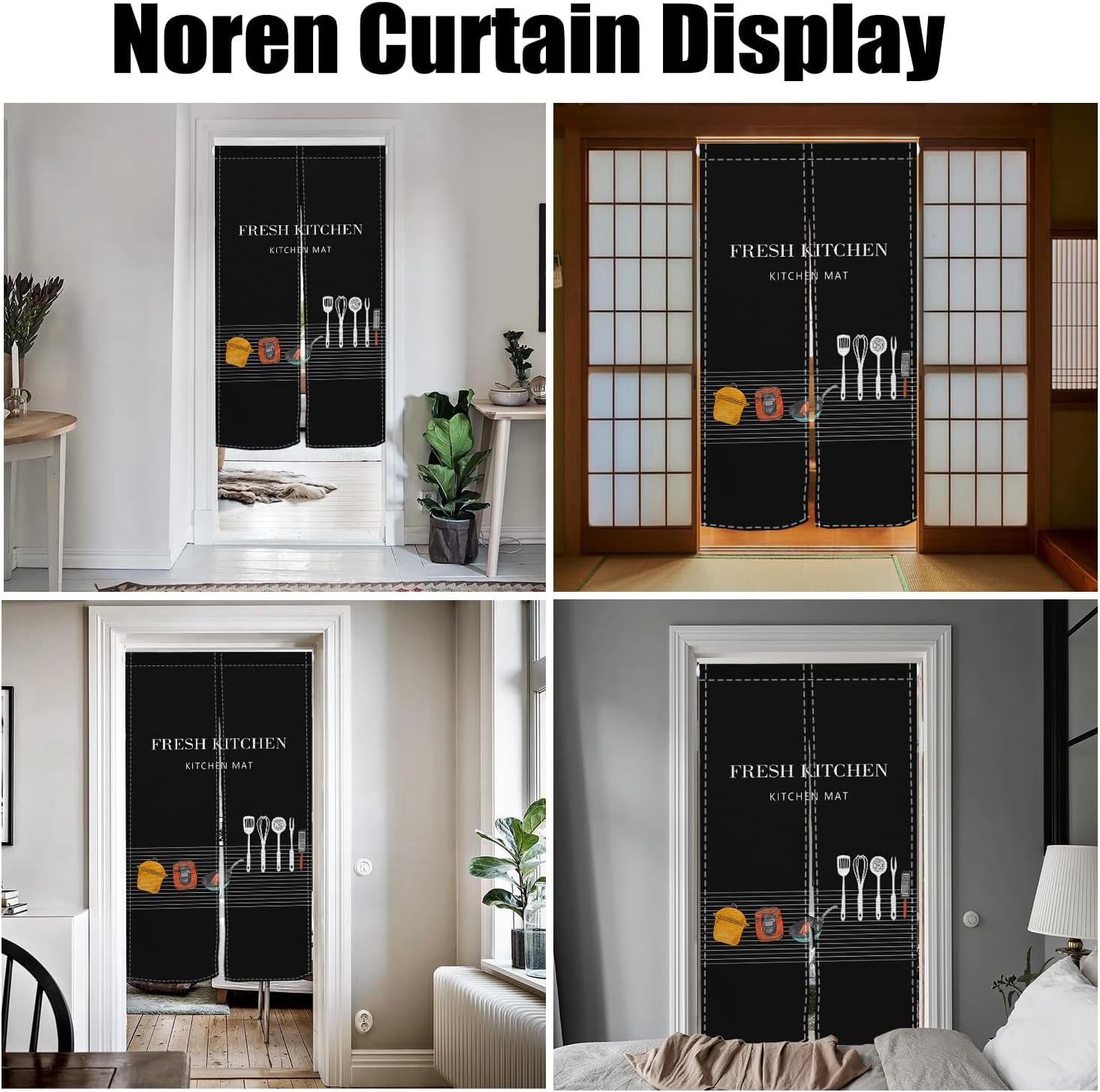 Japanese Doorway Curtain Noren Panel 283x472 Inch