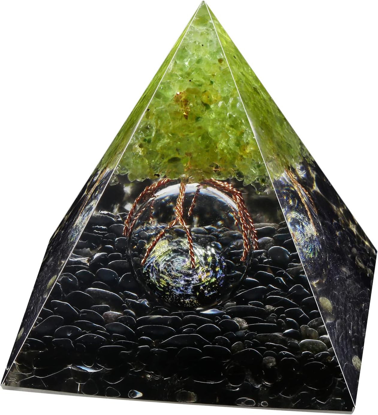 Rockcloud Tree of Life Orgone Pyramid Crystal Decor