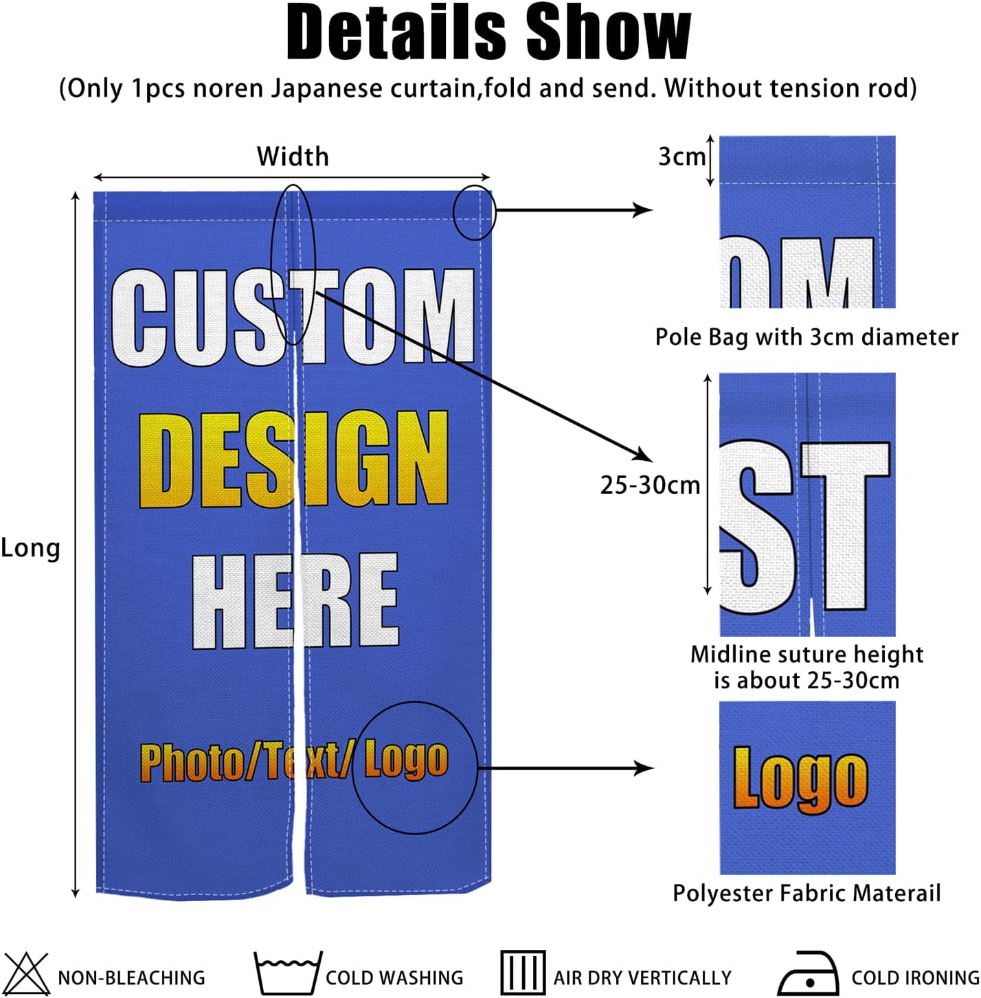 Custom Japanese Noren Curtain with Personalized Design