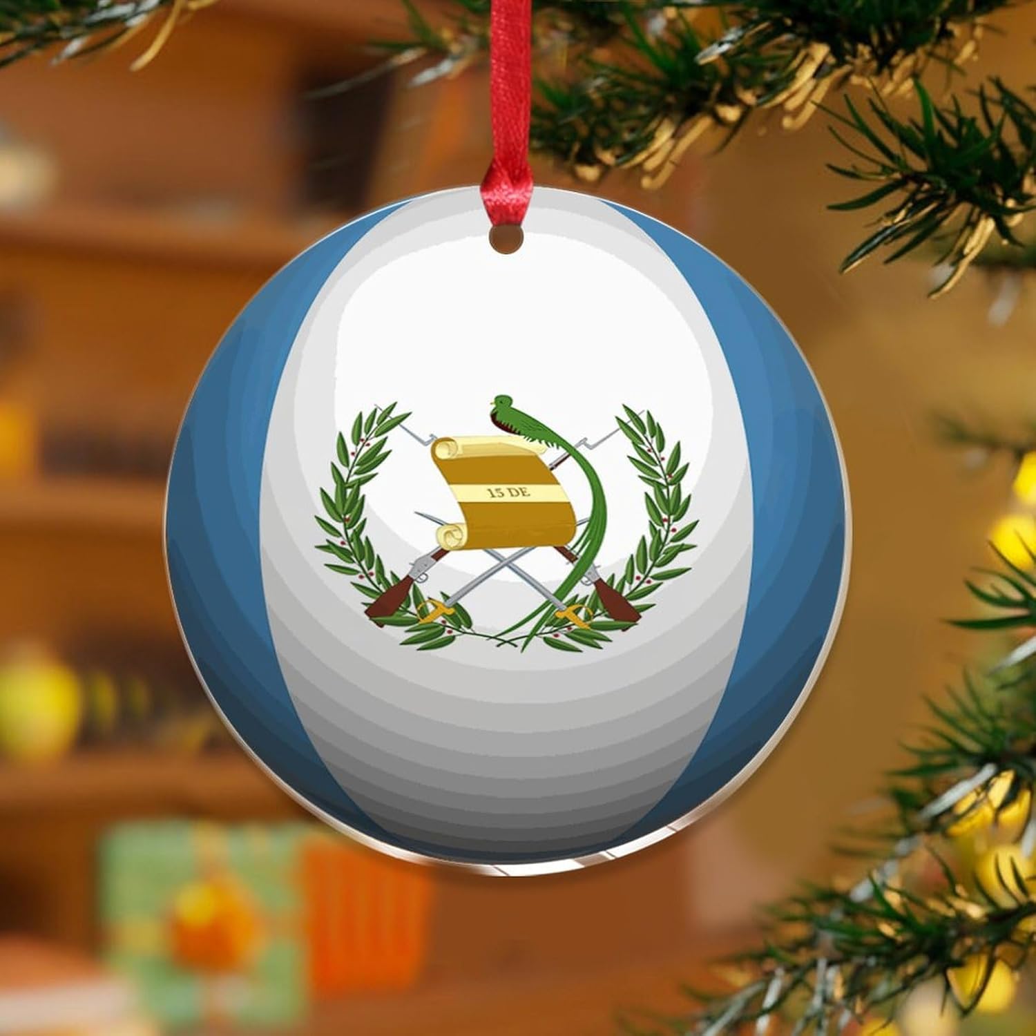 3 Inch Acrylic Christmas Ornaments 2024 Country Flag Decor