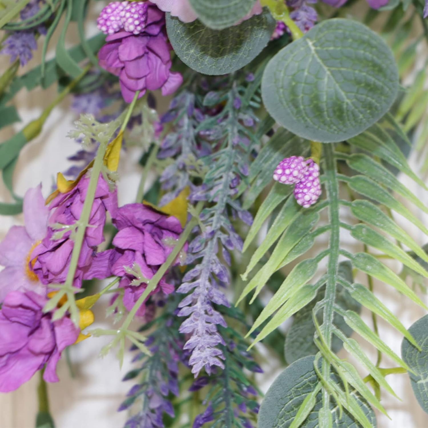 197In Artificial Lavender Teardrop Wreath Decor