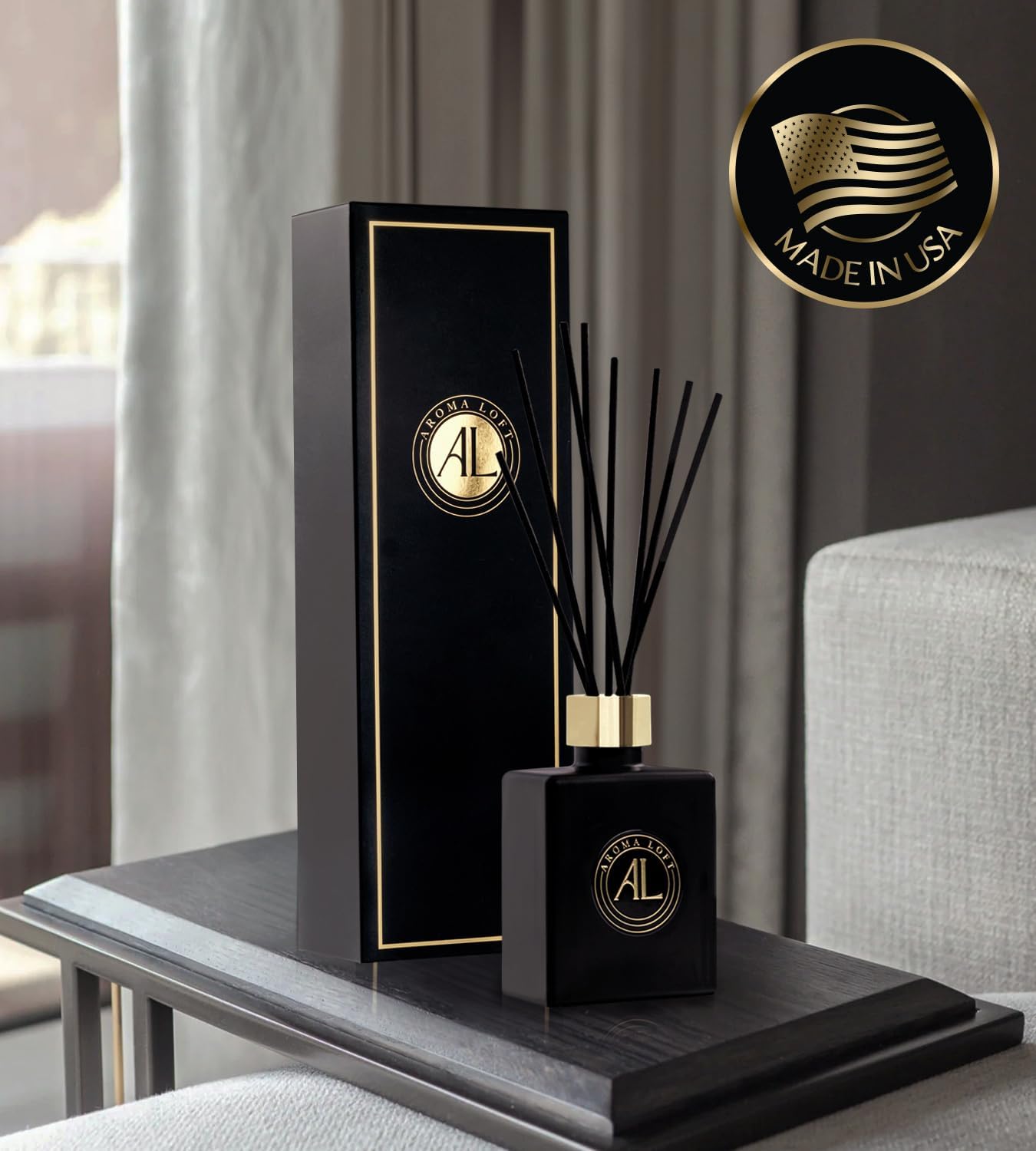 Fresh Linen Reed Diffuser Set for Home Office