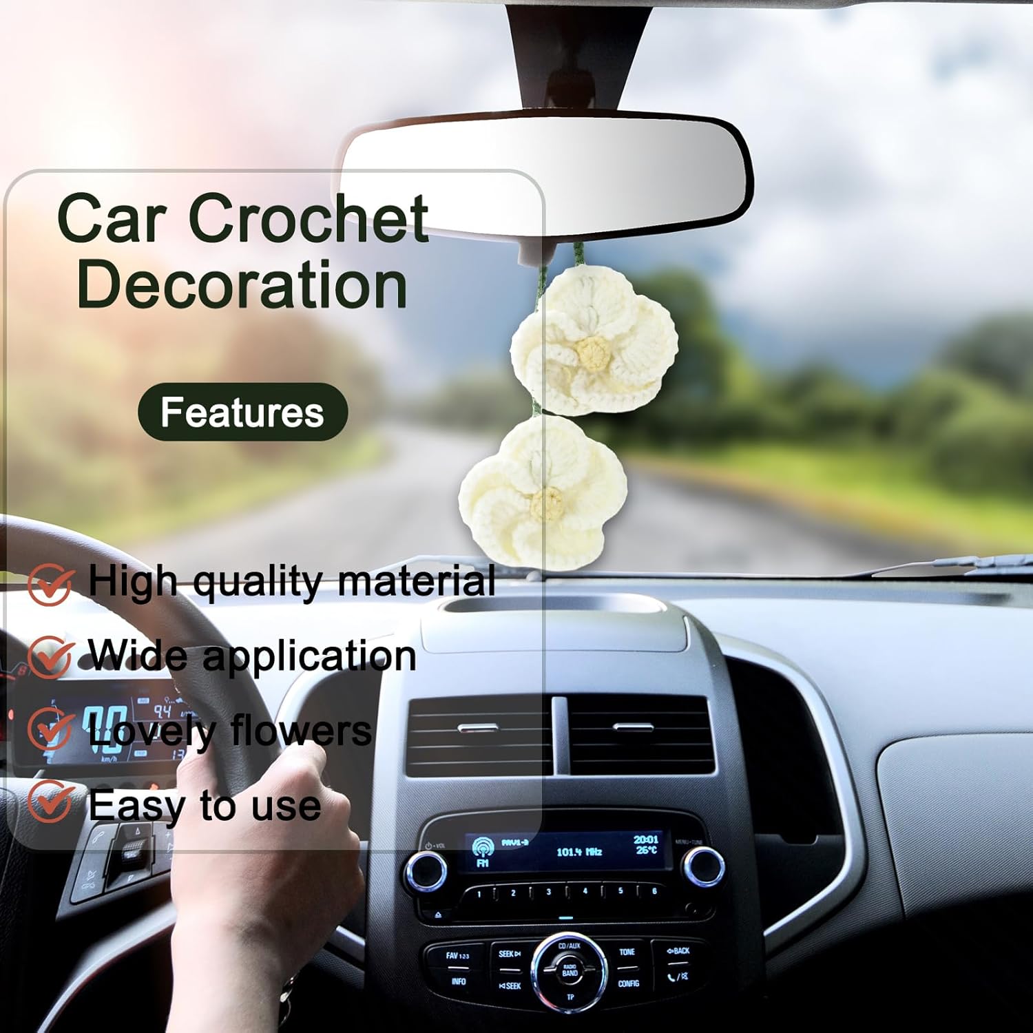 Cute Hibiscus Car Hanger Ornament for Women