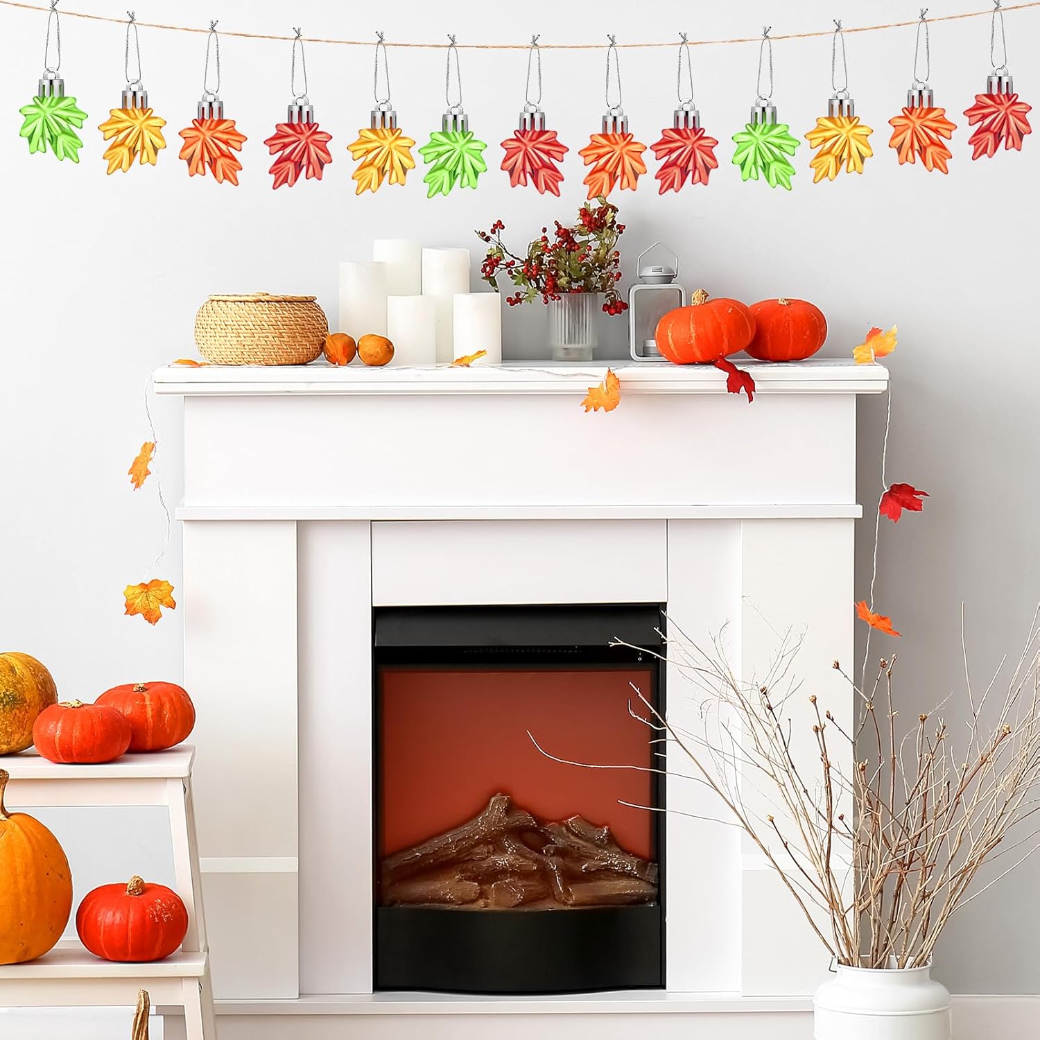 Zeyune Fall Maple Leaf Hanging Ornaments for Thanksgiving