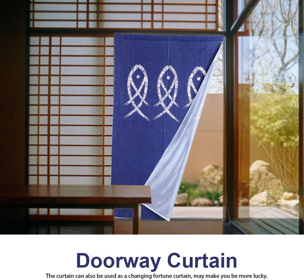 Milltrip Japanese Noren Curtain with Koi Fish Print