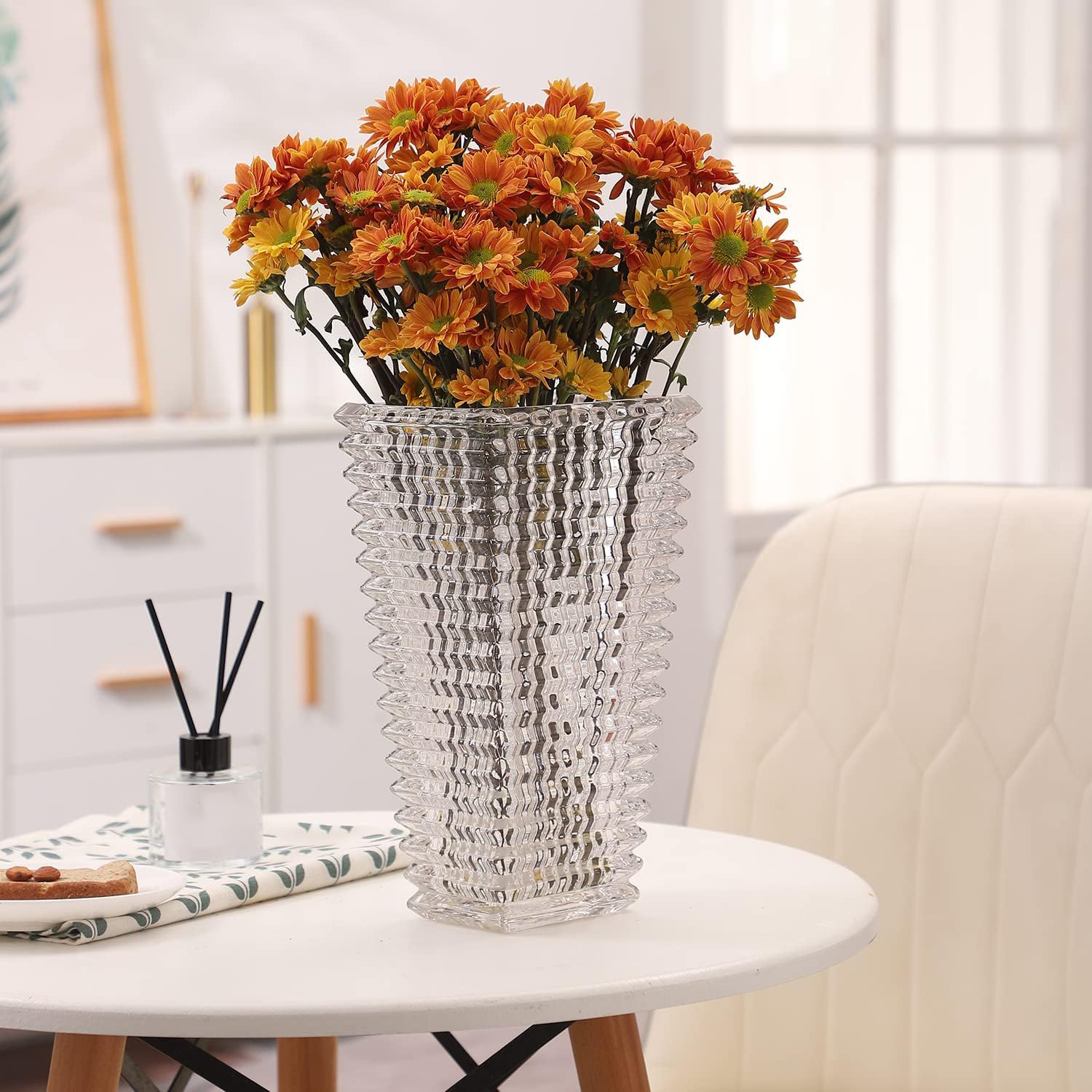 Crystal Glass Vase 11 Inches for Flowers